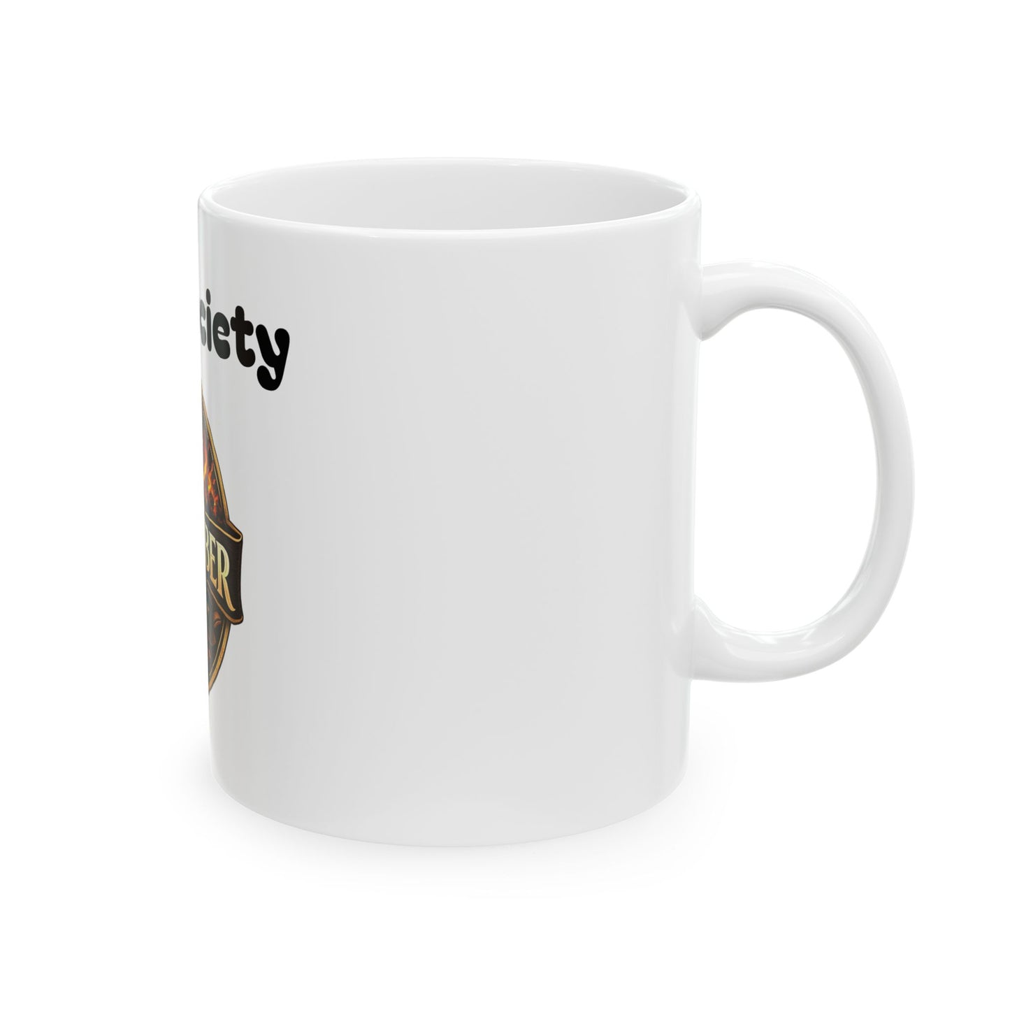 Oak & Ember Coffee 'Mocha Society' Ceramic Mug — Rustic Logo (11oz)