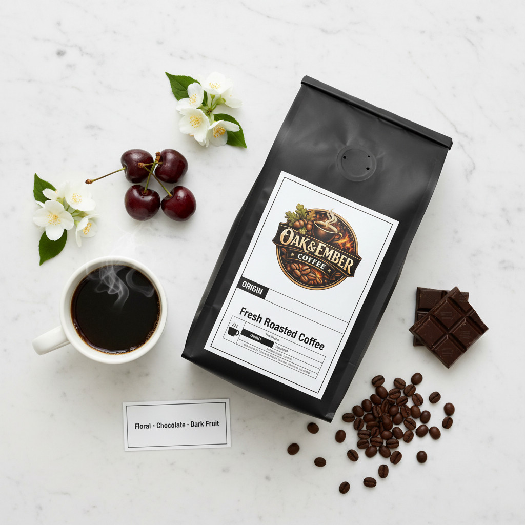 Tasting notes flat lay on marble