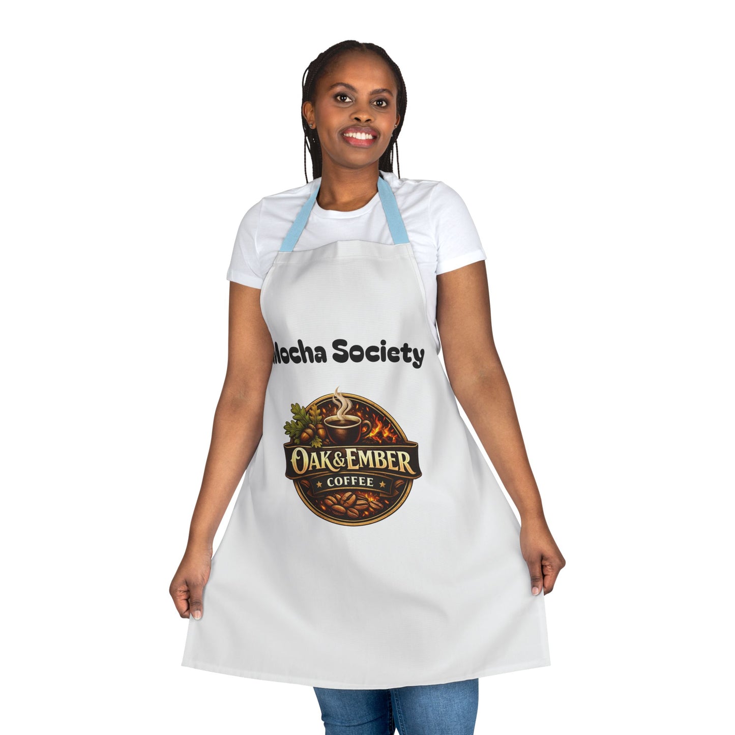Oak & Ember Coffee 'Mocha Society' Barista Apron — Vintage Logo Kitchen & Café Apron