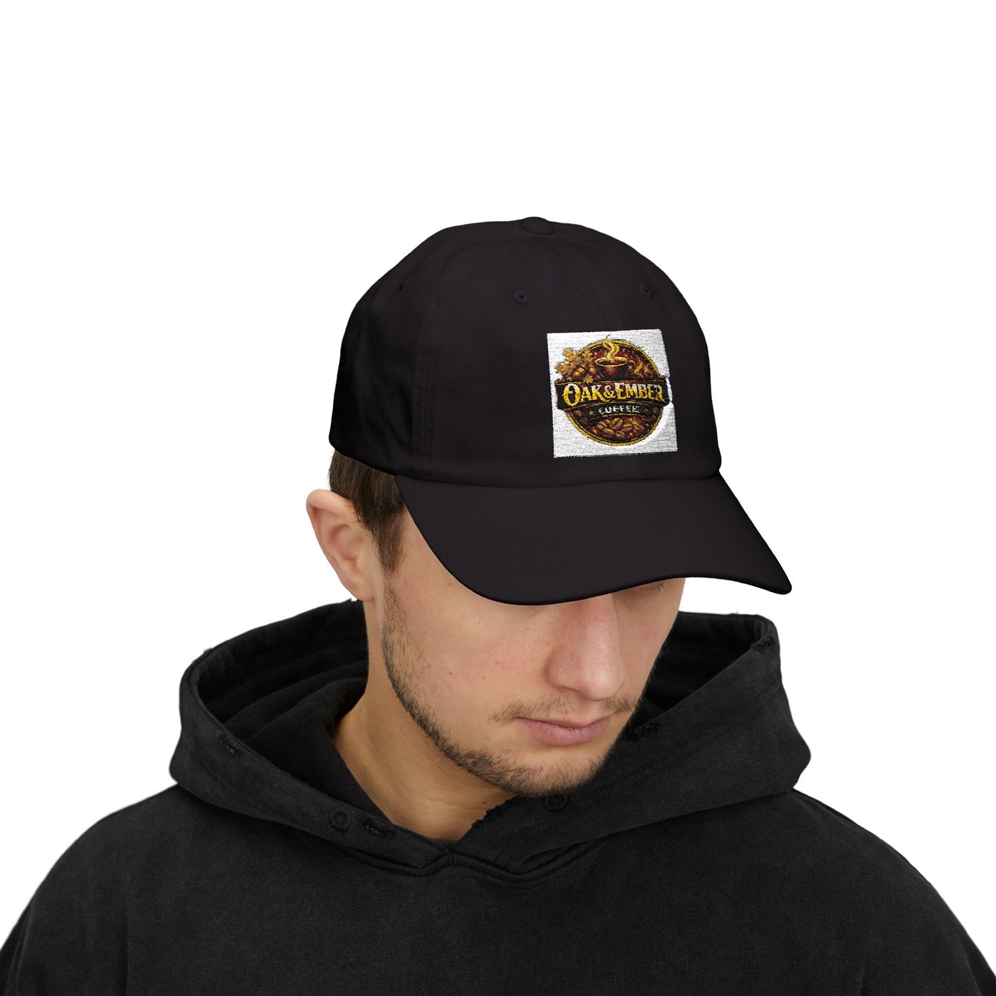 Oak & Ember Coffee 'Mocha Society' Dad Cap — Embroidered Vintage Logo Hat