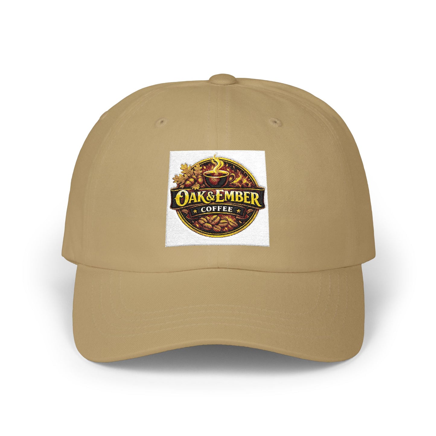 Oak & Ember Coffee 'Mocha Society' Dad Cap — Embroidered Vintage Logo Hat