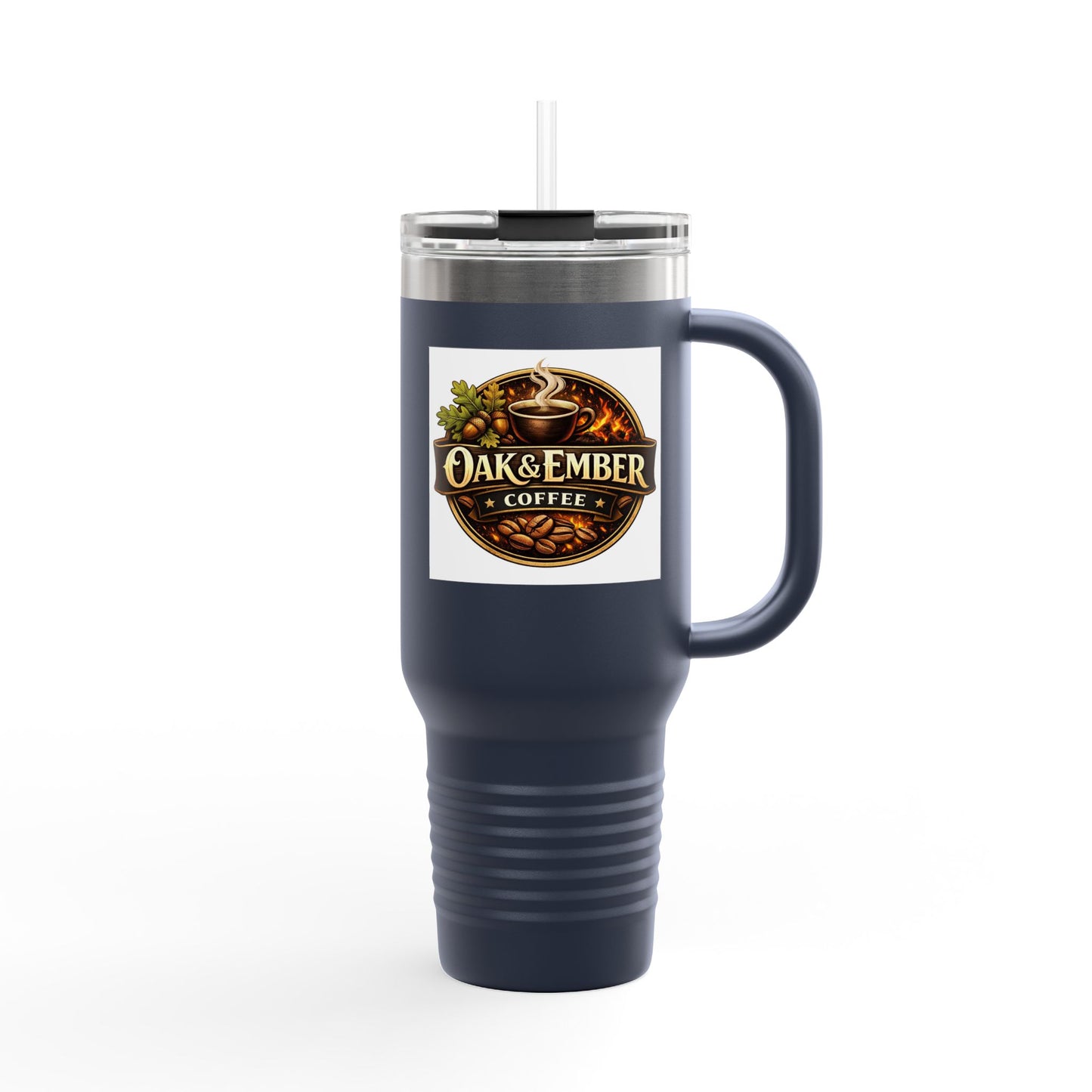 Oak & Ember Coffee 'Mocha Society' Insulated Travel Tumbler — Stainless Steel (40oz)