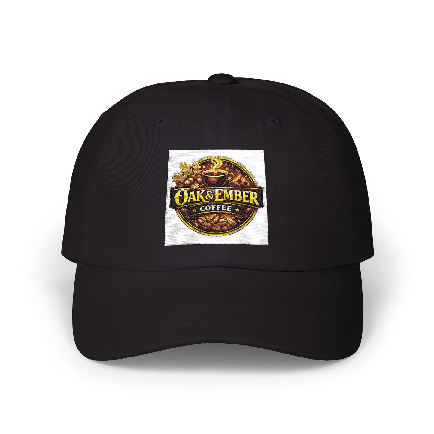 Oak & Ember Coffee 'Mocha Society' Dad Cap — Embroidered Vintage Logo Hat