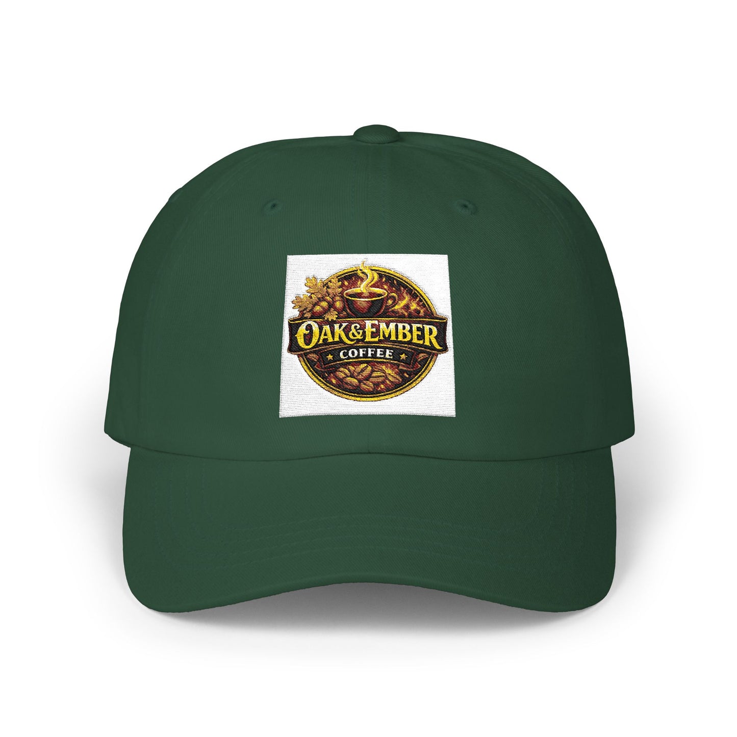 Oak & Ember Coffee 'Mocha Society' Dad Cap — Embroidered Vintage Logo Hat