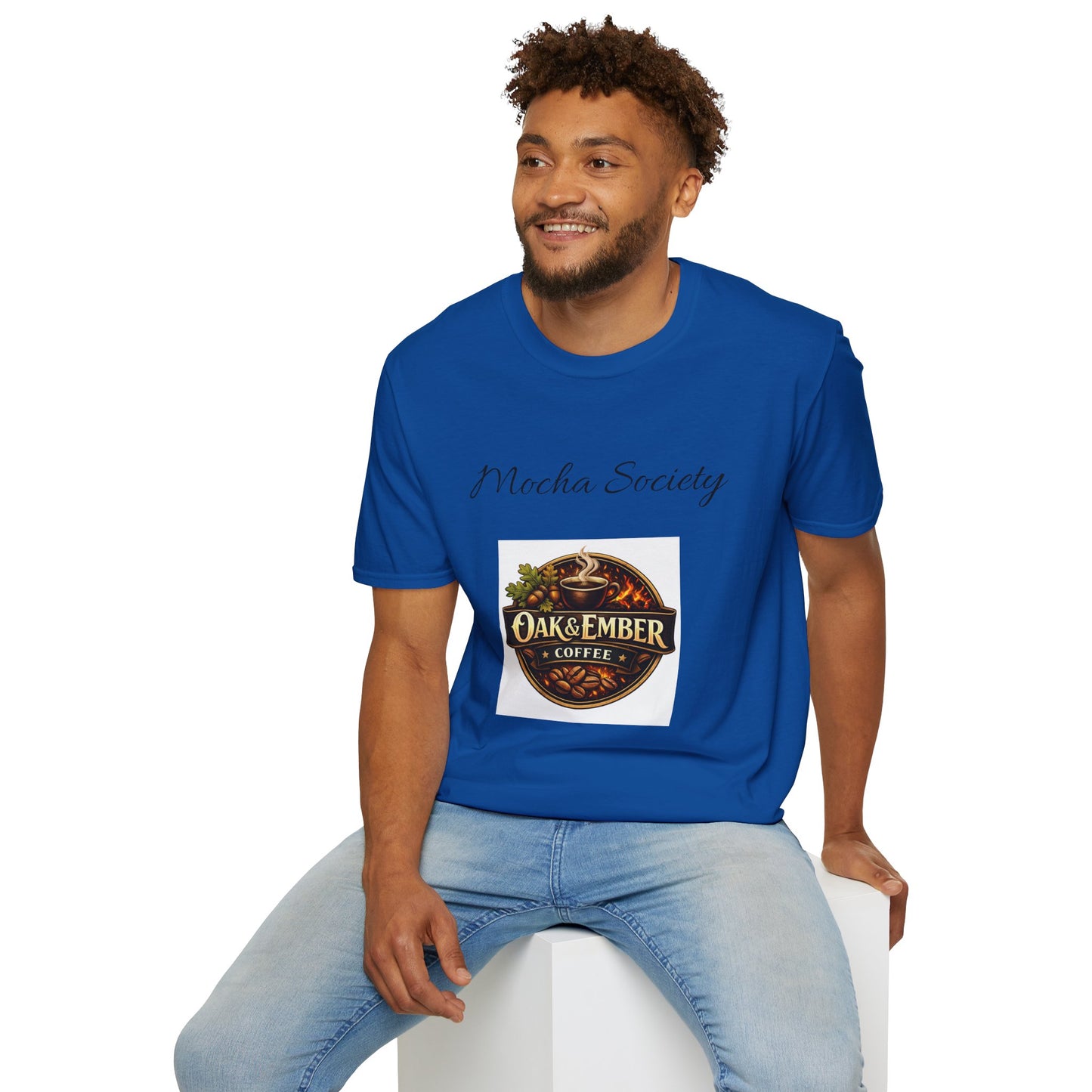 Oak & Ember Coffee 'Mocha Society' Logo Tee — Unisex Cotton T-Shirt