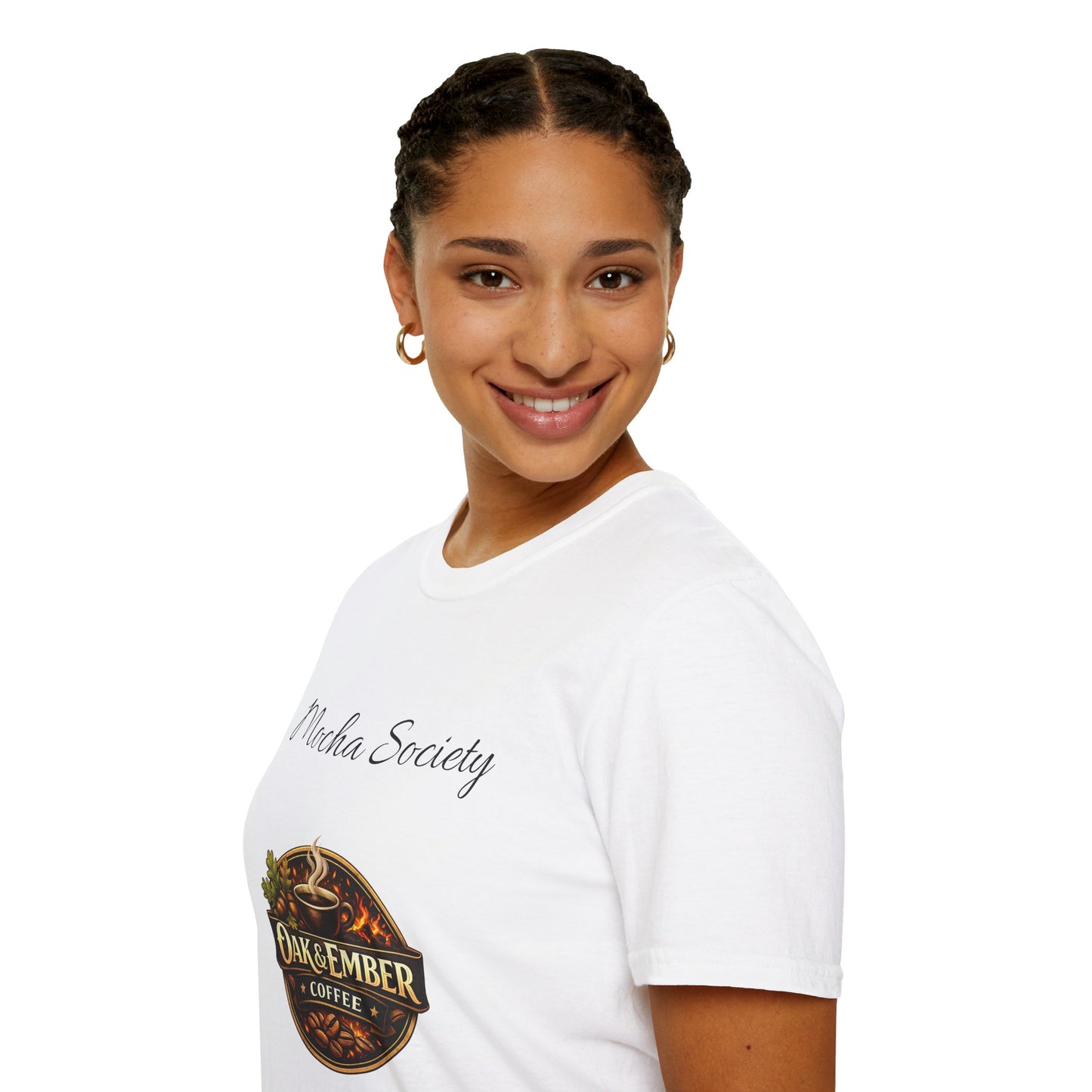 Oak & Ember Coffee 'Mocha Society' Logo Tee — Unisex Cotton T-Shirt