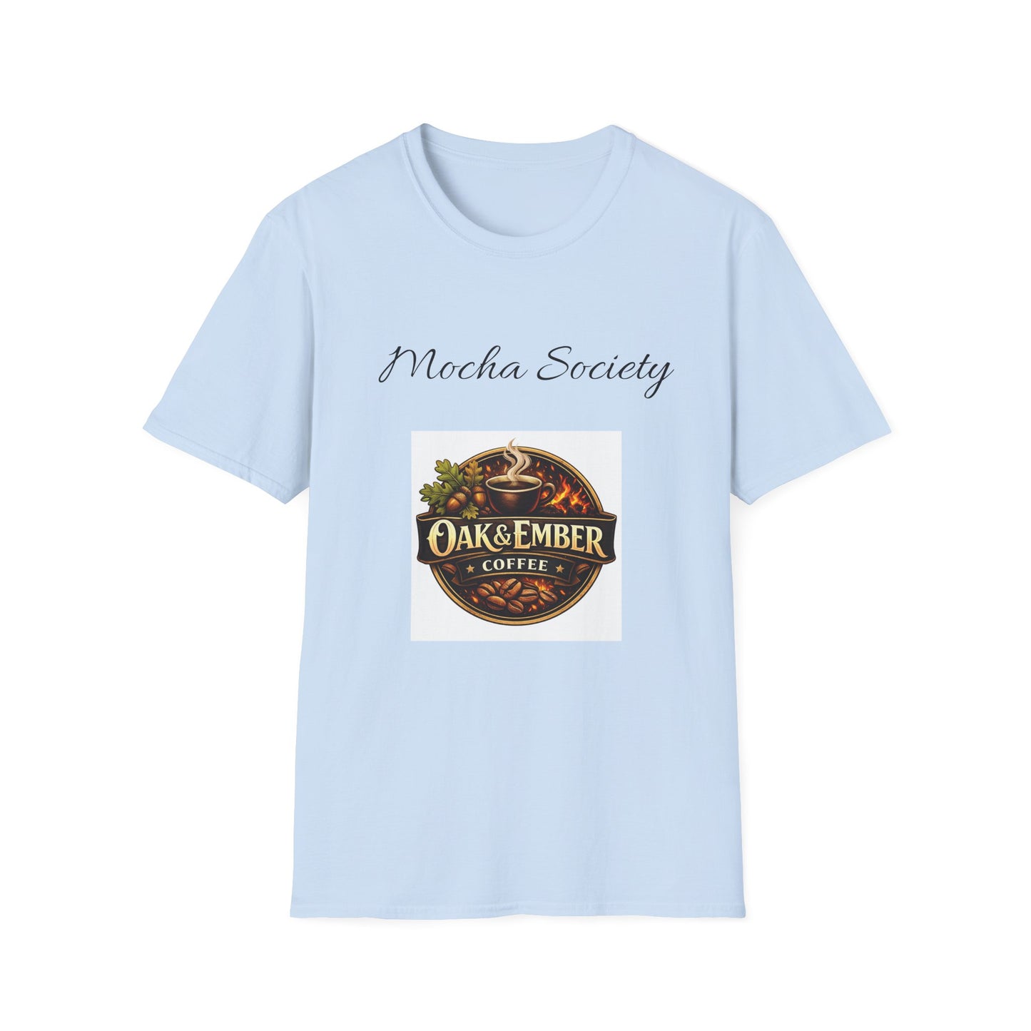 Oak & Ember Coffee 'Mocha Society' Logo Tee — Unisex Cotton T-Shirt
