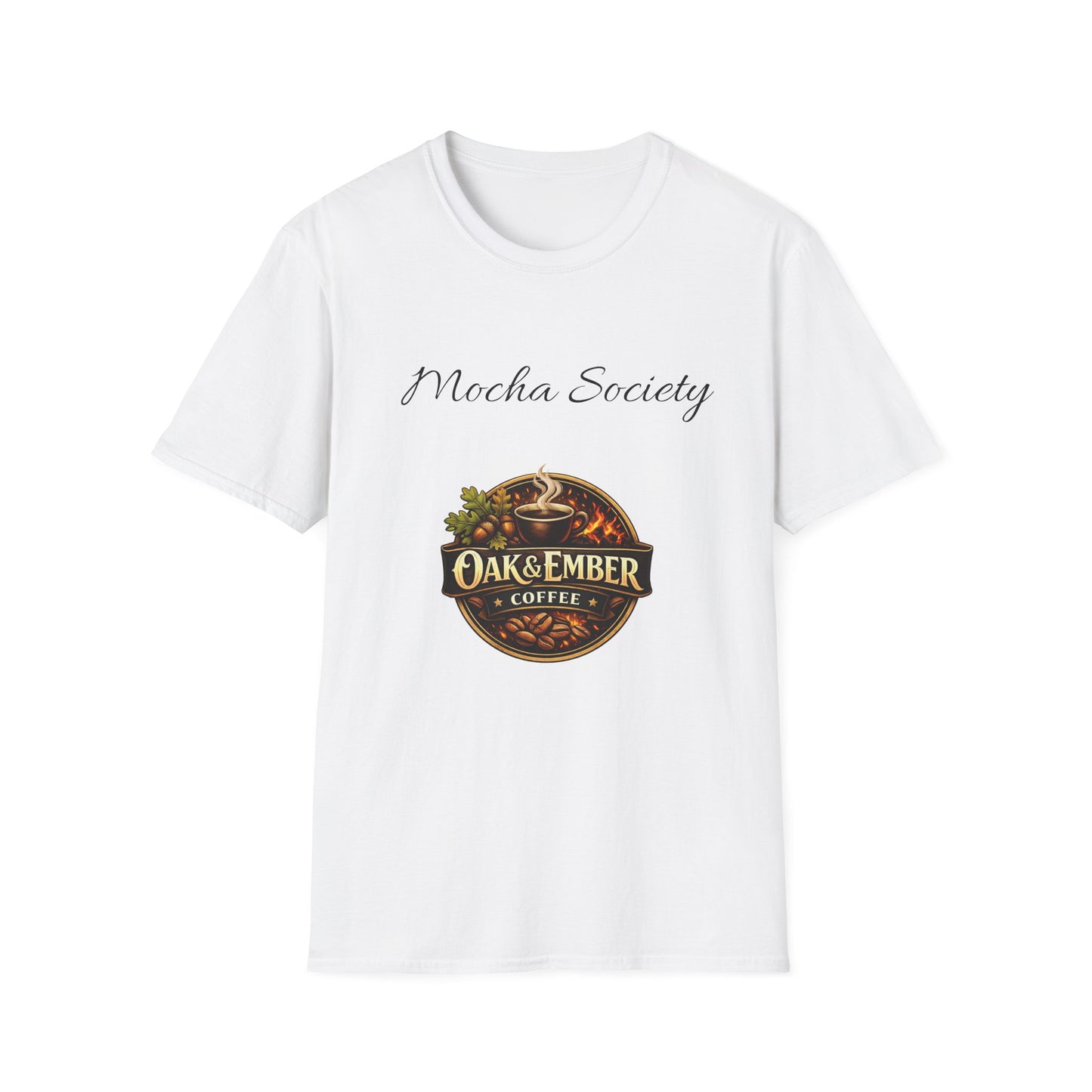 Oak & Ember Coffee 'Mocha Society' Logo Tee — Unisex Cotton T-Shirt