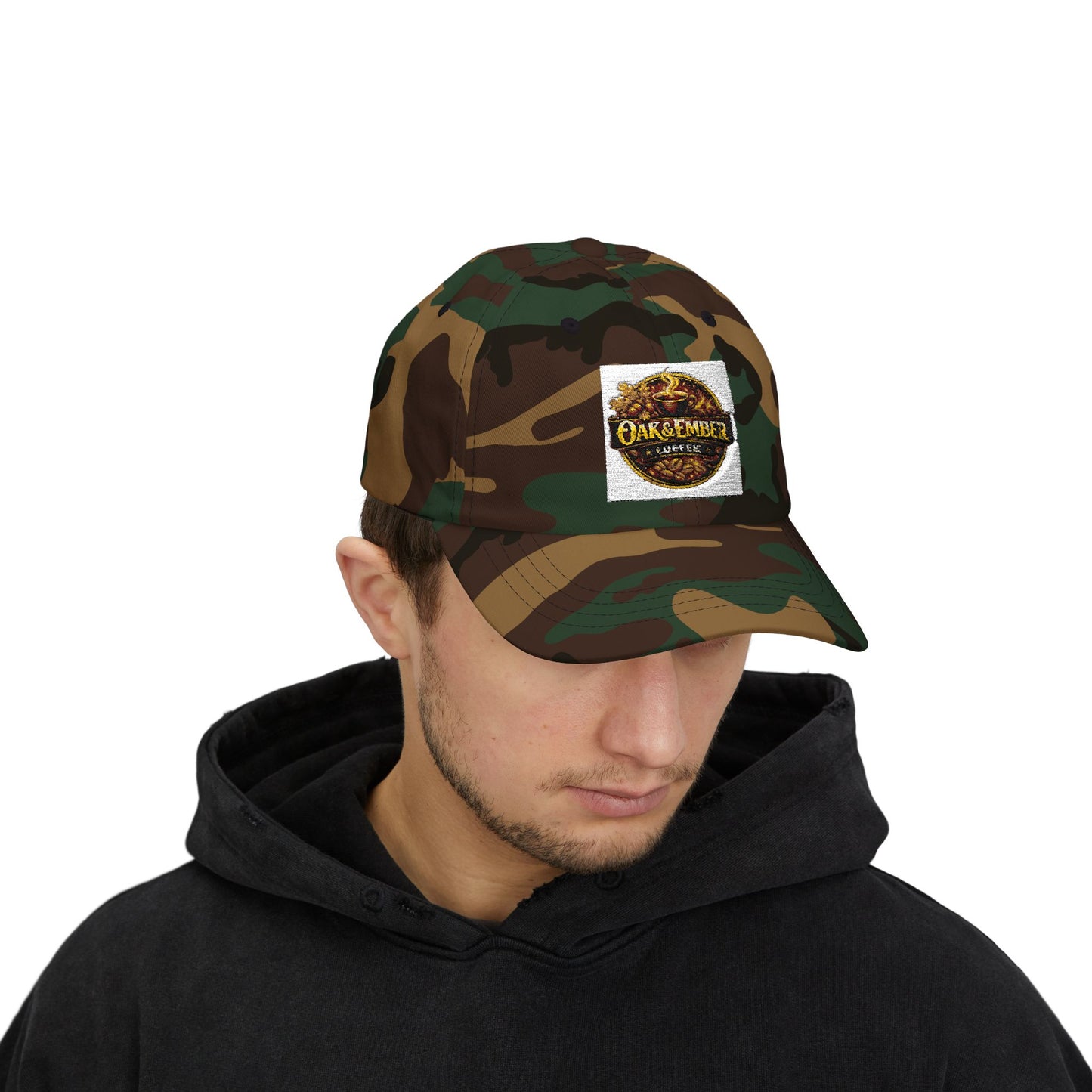Oak & Ember Coffee 'Mocha Society' Dad Cap — Embroidered Vintage Logo Hat