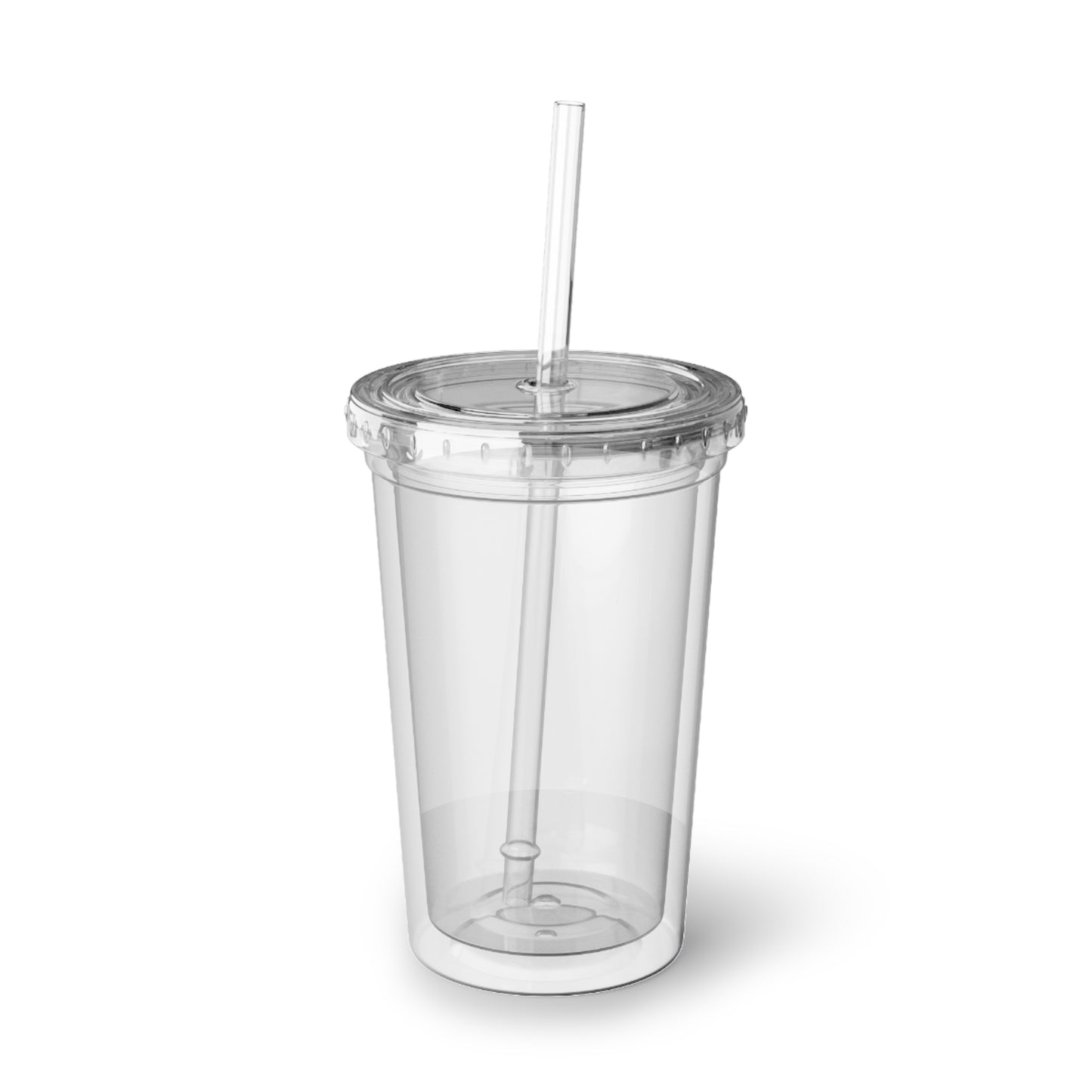 Oak & Ember Coffee Acrylic Tumbler — Clear Reusable Cup with Straw (16oz)