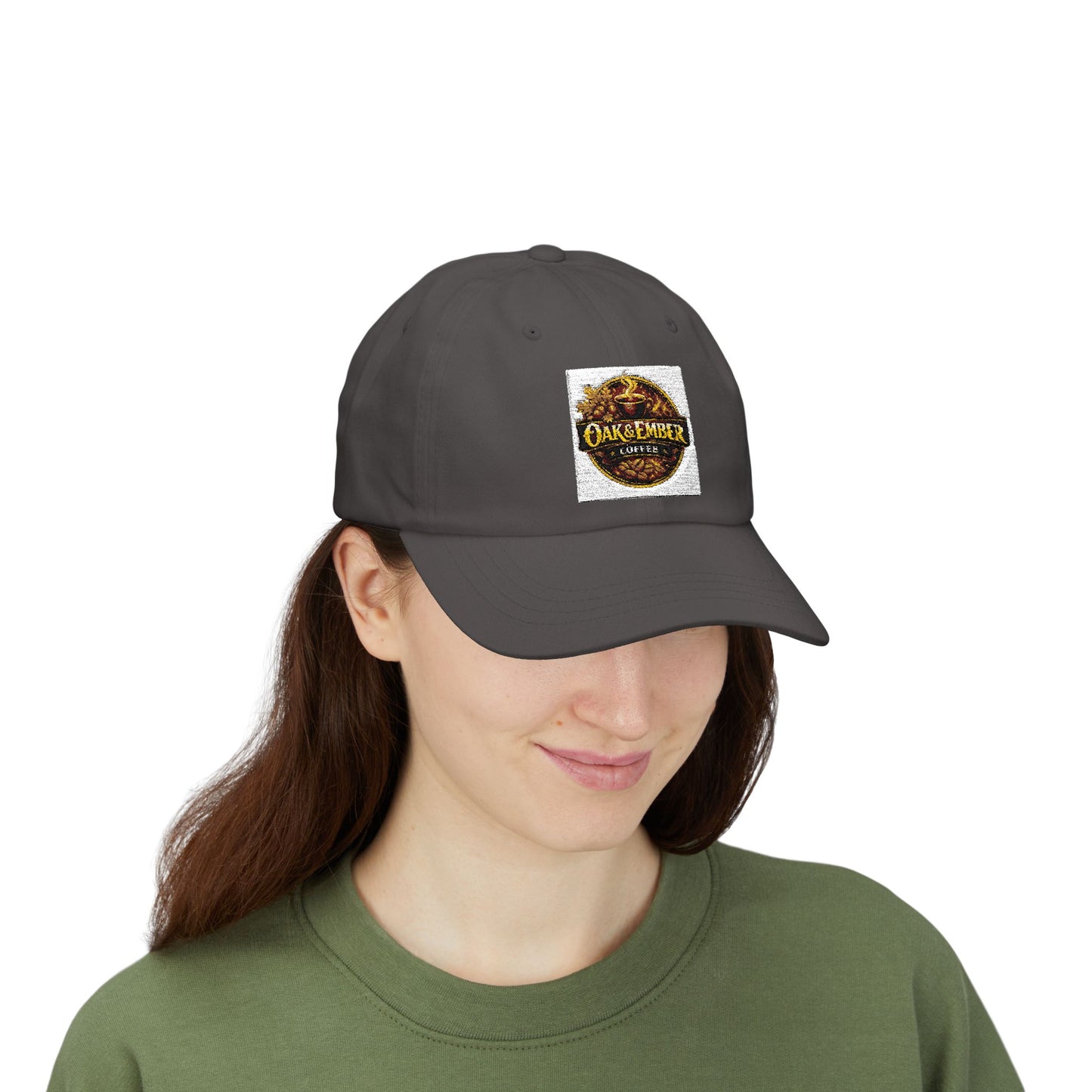 Oak & Ember Coffee 'Mocha Society' Dad Cap — Embroidered Vintage Logo Hat