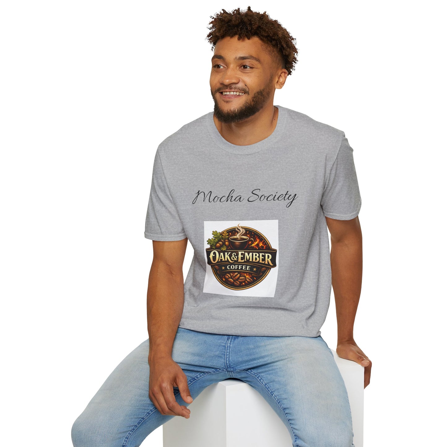 Oak & Ember Coffee 'Mocha Society' Logo Tee — Unisex Cotton T-Shirt