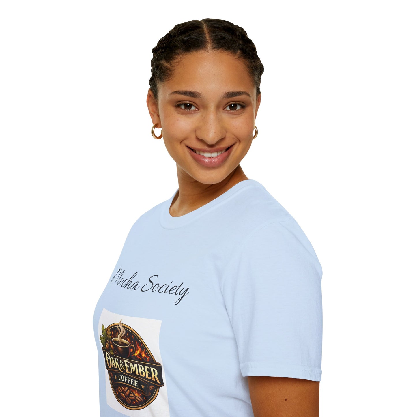 Oak & Ember Coffee 'Mocha Society' Logo Tee — Unisex Cotton T-Shirt