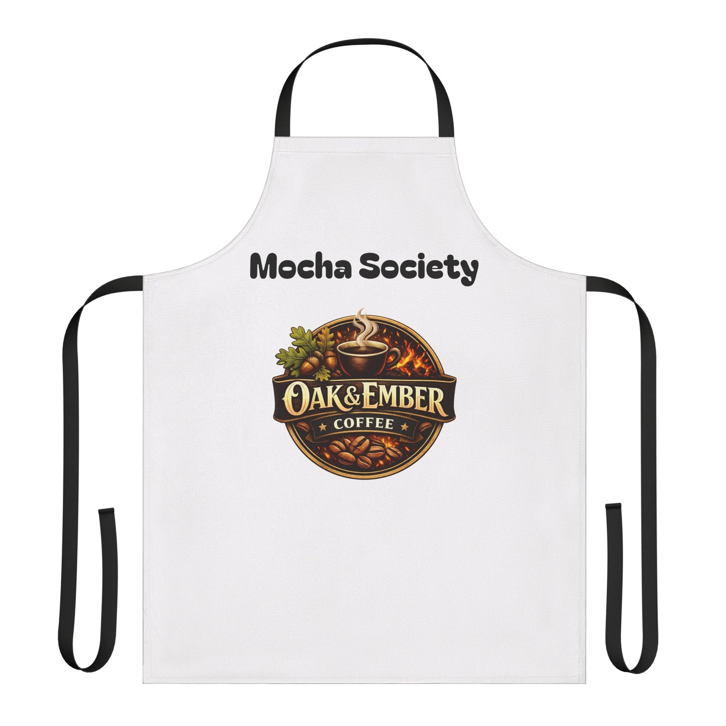 Oak & Ember Coffee 'Mocha Society' Barista Apron — Vintage Logo Kitchen & Café Apron