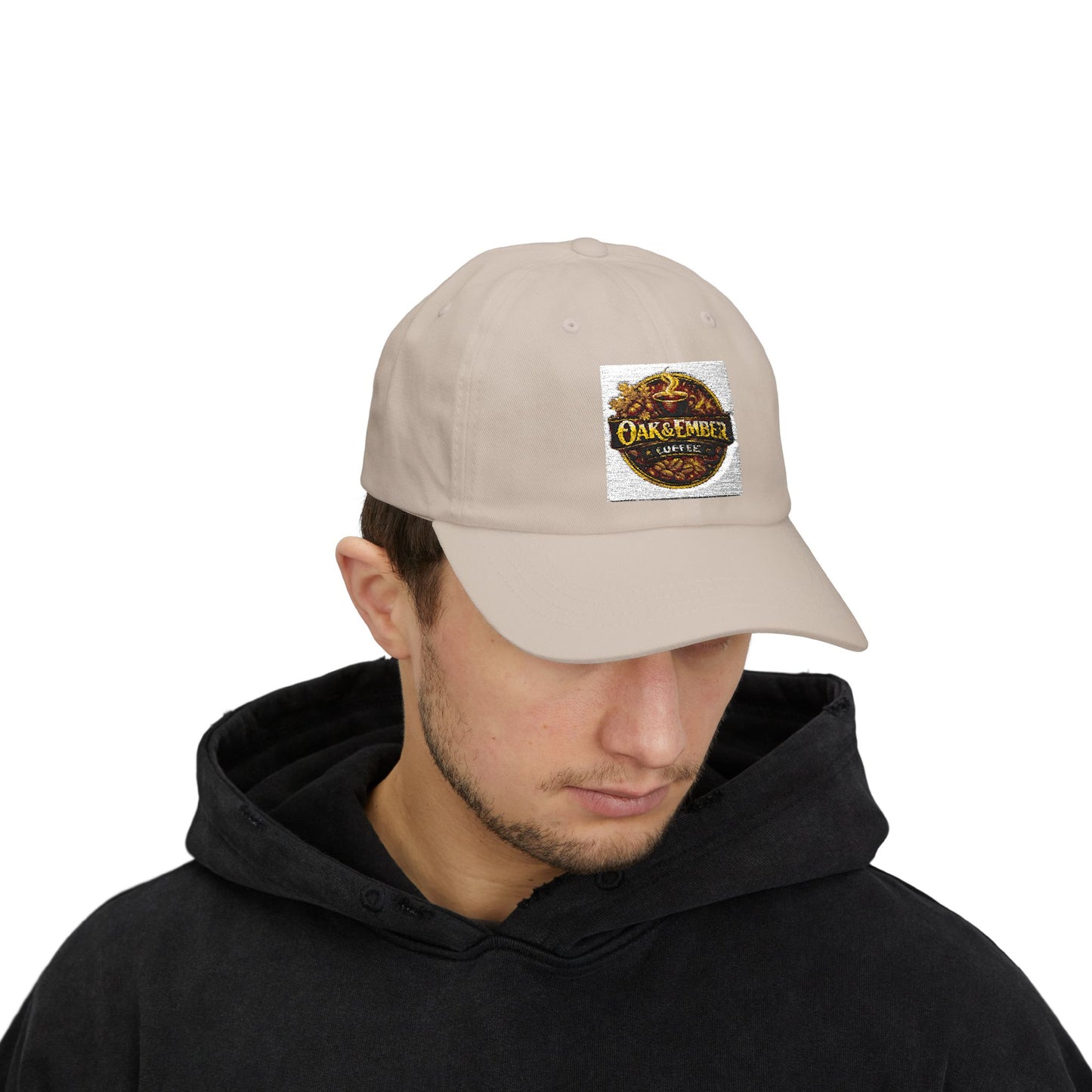 Oak & Ember Coffee 'Mocha Society' Dad Cap — Embroidered Vintage Logo Hat