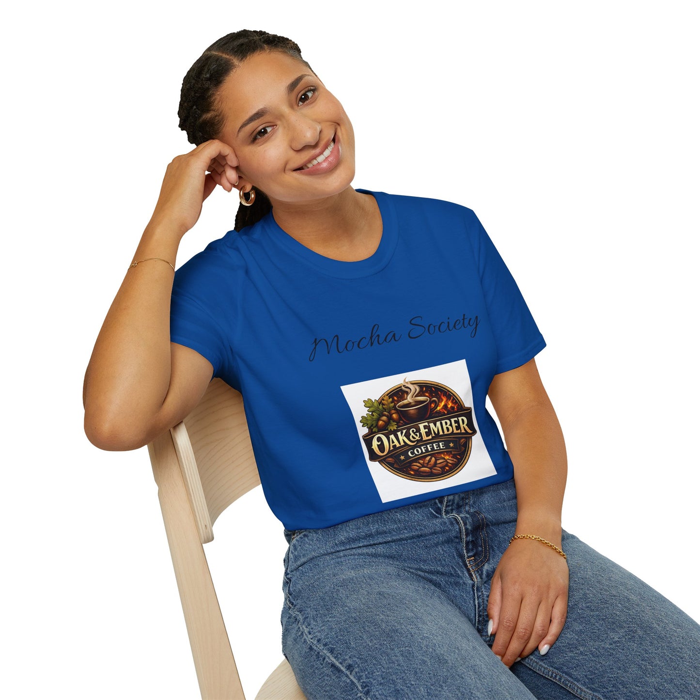 Oak & Ember Coffee 'Mocha Society' Logo Tee — Unisex Cotton T-Shirt