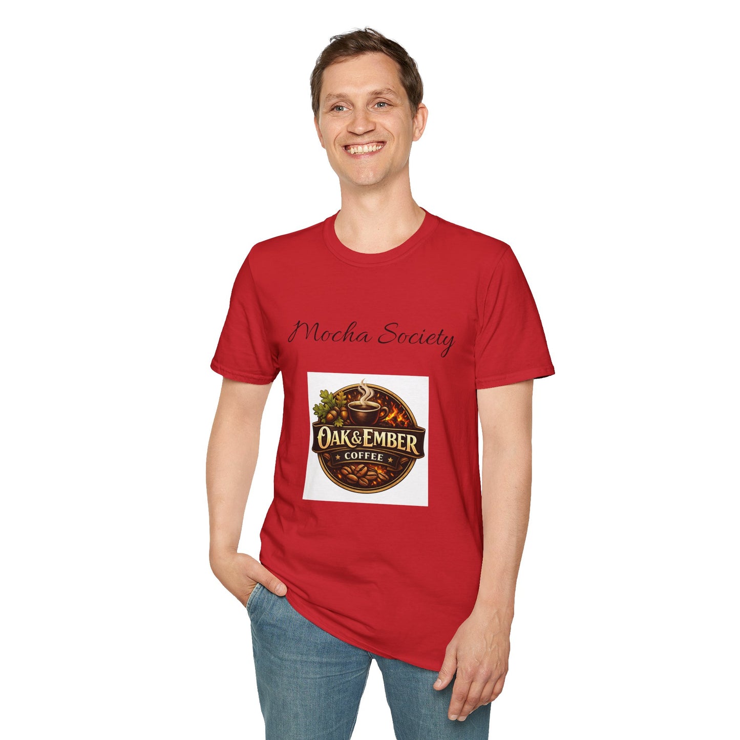 Oak & Ember Coffee 'Mocha Society' Logo Tee — Unisex Cotton T-Shirt