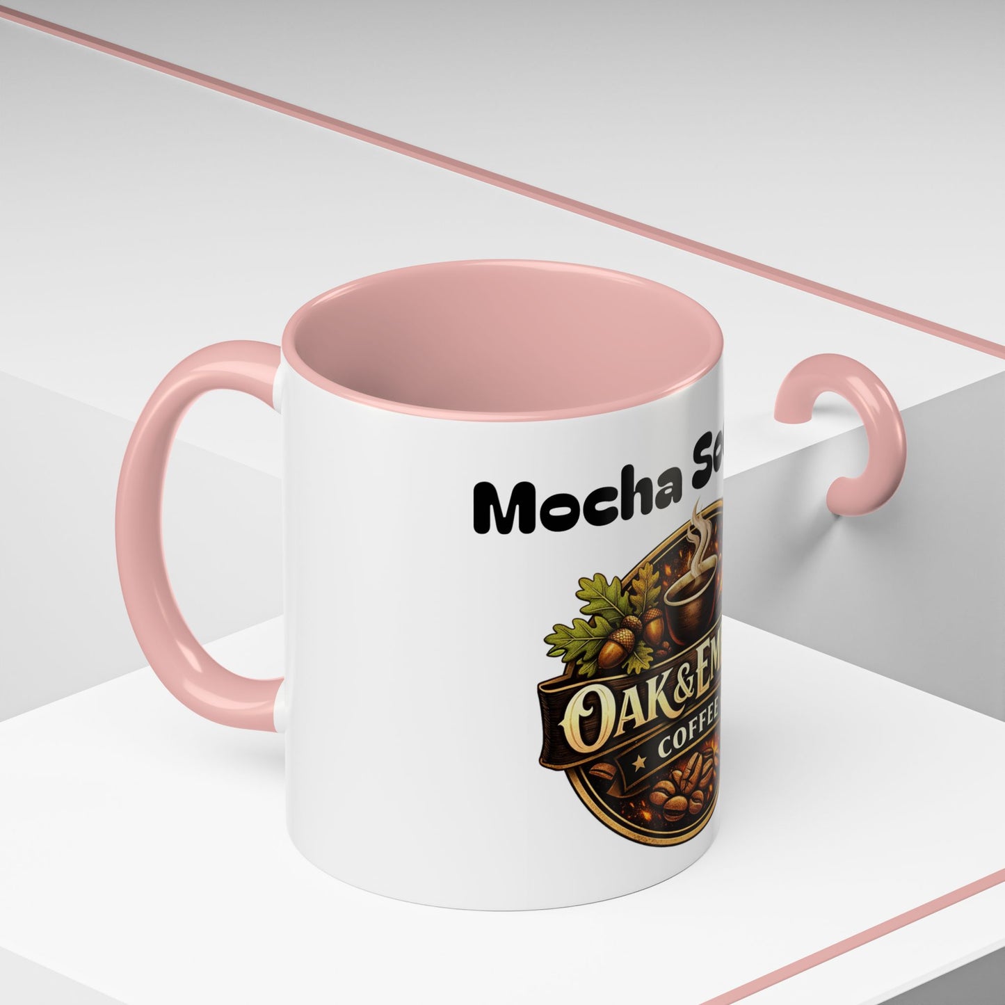 Oak & Ember Coffee Mug – "Mocha Society" Accent Ceramic Mug (11 oz)