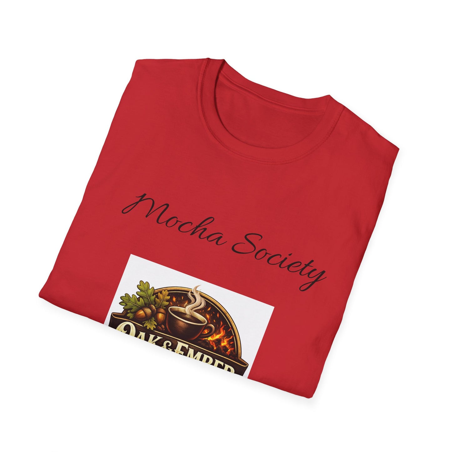 Oak & Ember Coffee 'Mocha Society' Logo Tee — Unisex Cotton T-Shirt