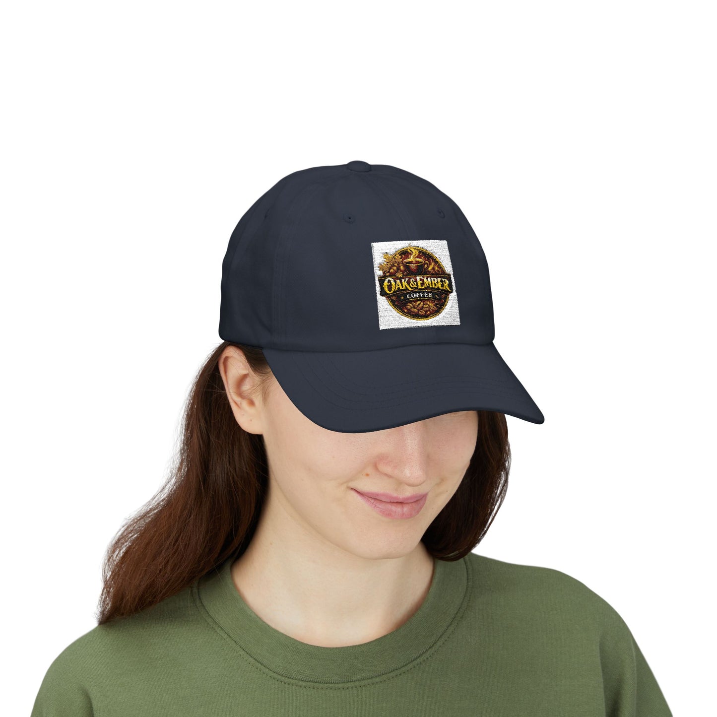 Oak & Ember Coffee 'Mocha Society' Dad Cap — Embroidered Vintage Logo Hat