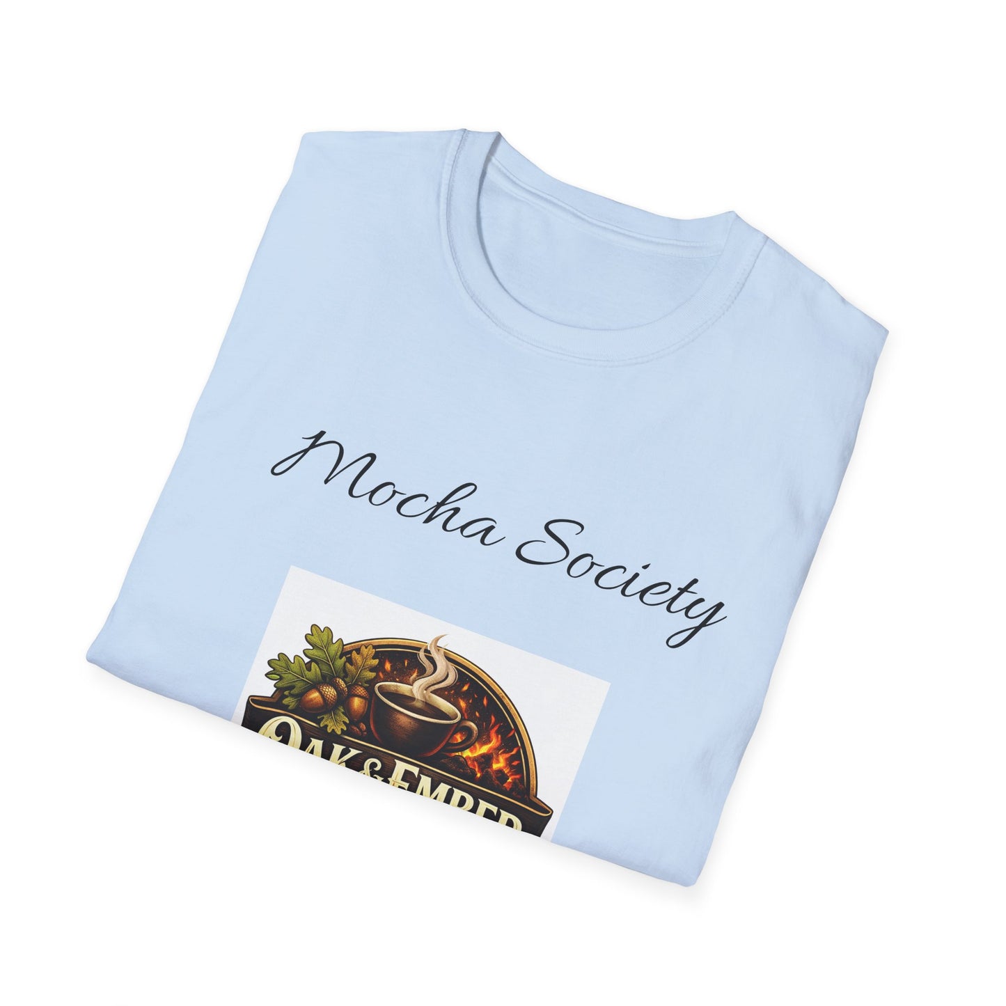 Oak & Ember Coffee 'Mocha Society' Logo Tee — Unisex Cotton T-Shirt