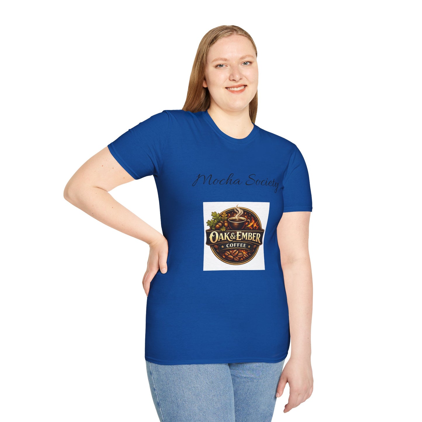 Oak & Ember Coffee 'Mocha Society' Logo Tee — Unisex Cotton T-Shirt