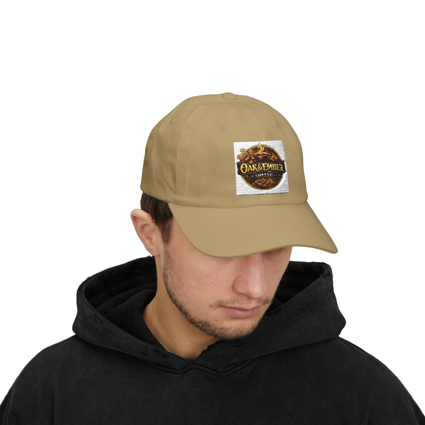 Oak & Ember Coffee 'Mocha Society' Dad Cap — Embroidered Vintage Logo Hat