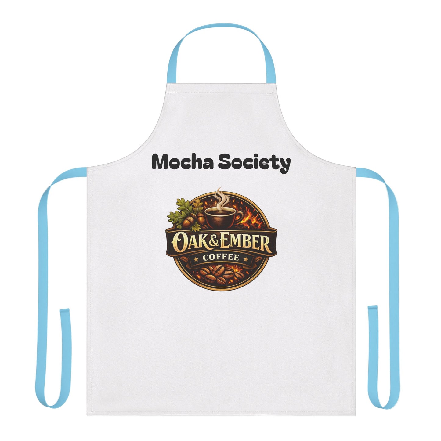 Oak & Ember Coffee 'Mocha Society' Barista Apron — Vintage Logo Kitchen & Café Apron