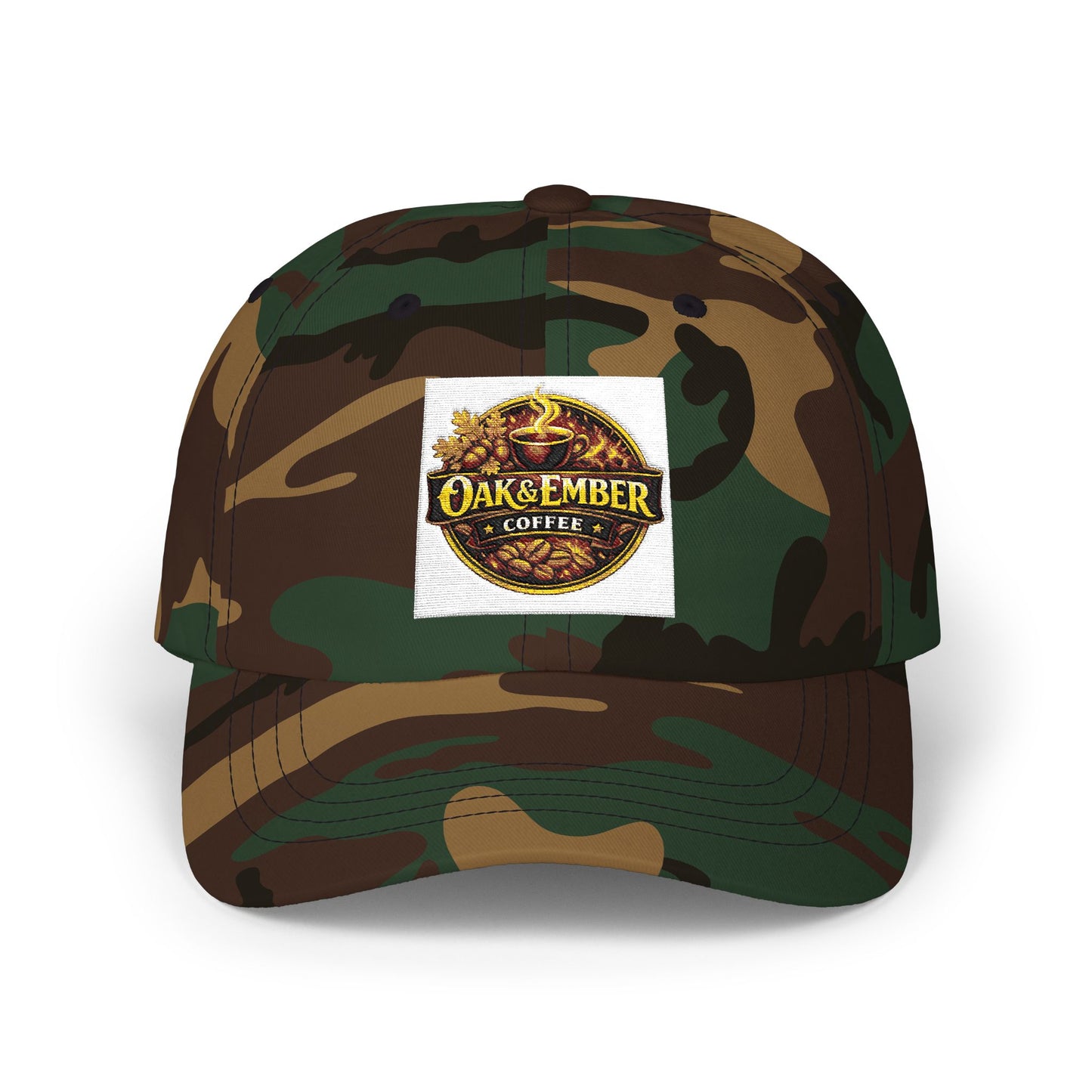 Oak & Ember Coffee 'Mocha Society' Dad Cap — Embroidered Vintage Logo Hat