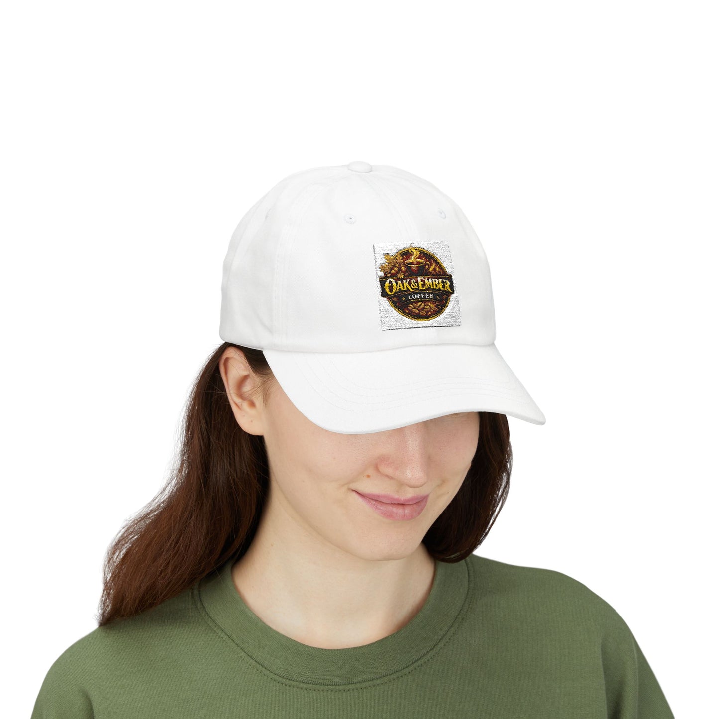 Oak & Ember Coffee 'Mocha Society' Dad Cap — Embroidered Vintage Logo Hat
