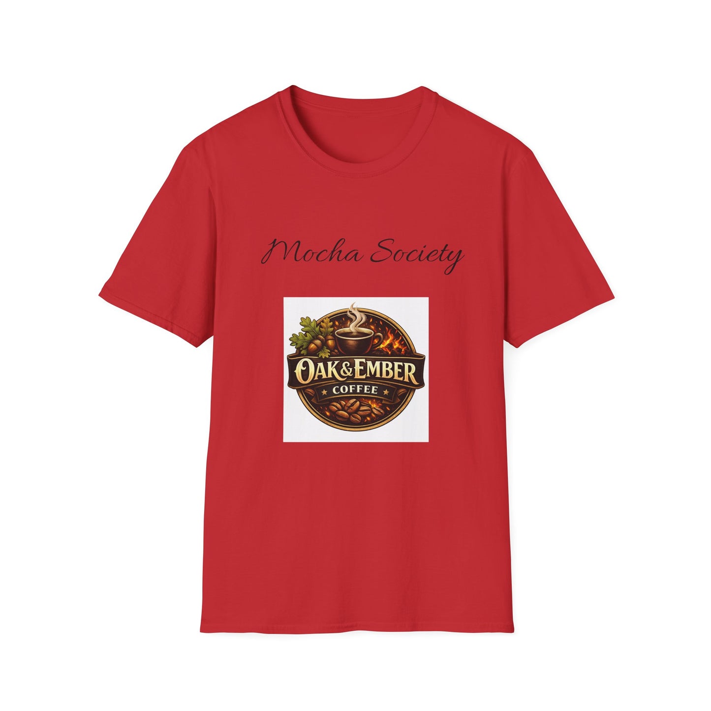 Oak & Ember Coffee 'Mocha Society' Logo Tee — Unisex Cotton T-Shirt
