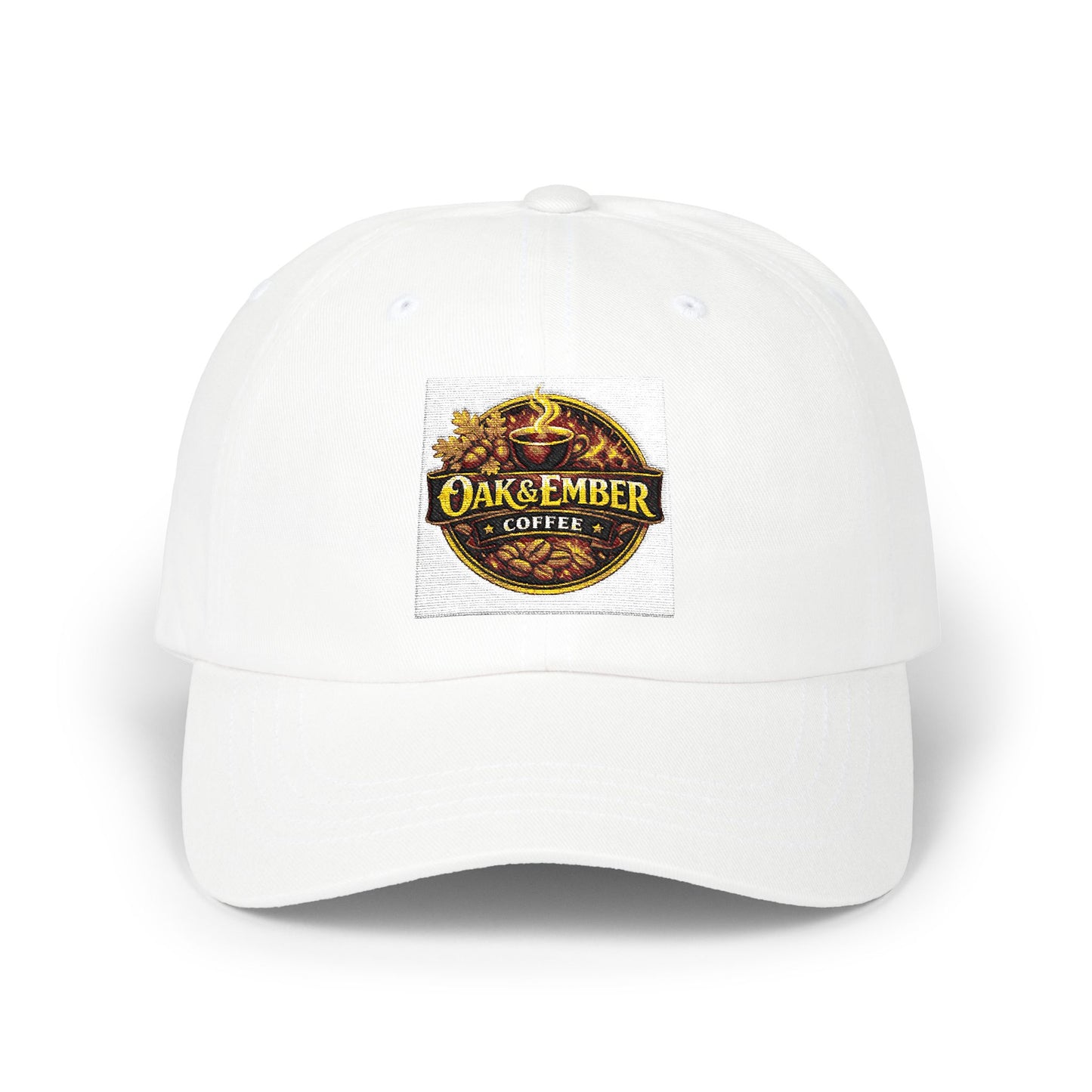 Oak & Ember Coffee 'Mocha Society' Dad Cap — Embroidered Vintage Logo Hat
