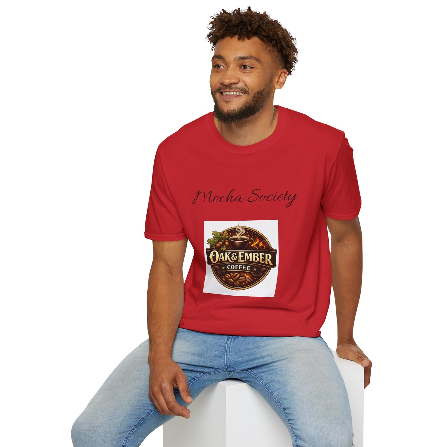 Oak & Ember Coffee 'Mocha Society' Logo Tee — Unisex Cotton T-Shirt