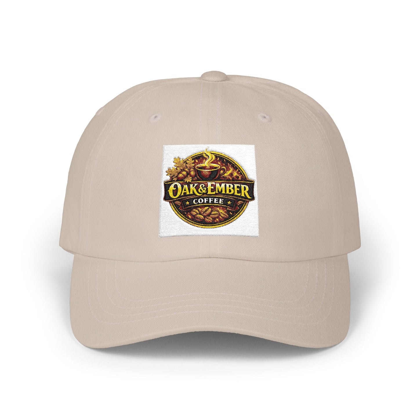 Oak & Ember Coffee 'Mocha Society' Dad Cap — Embroidered Vintage Logo Hat