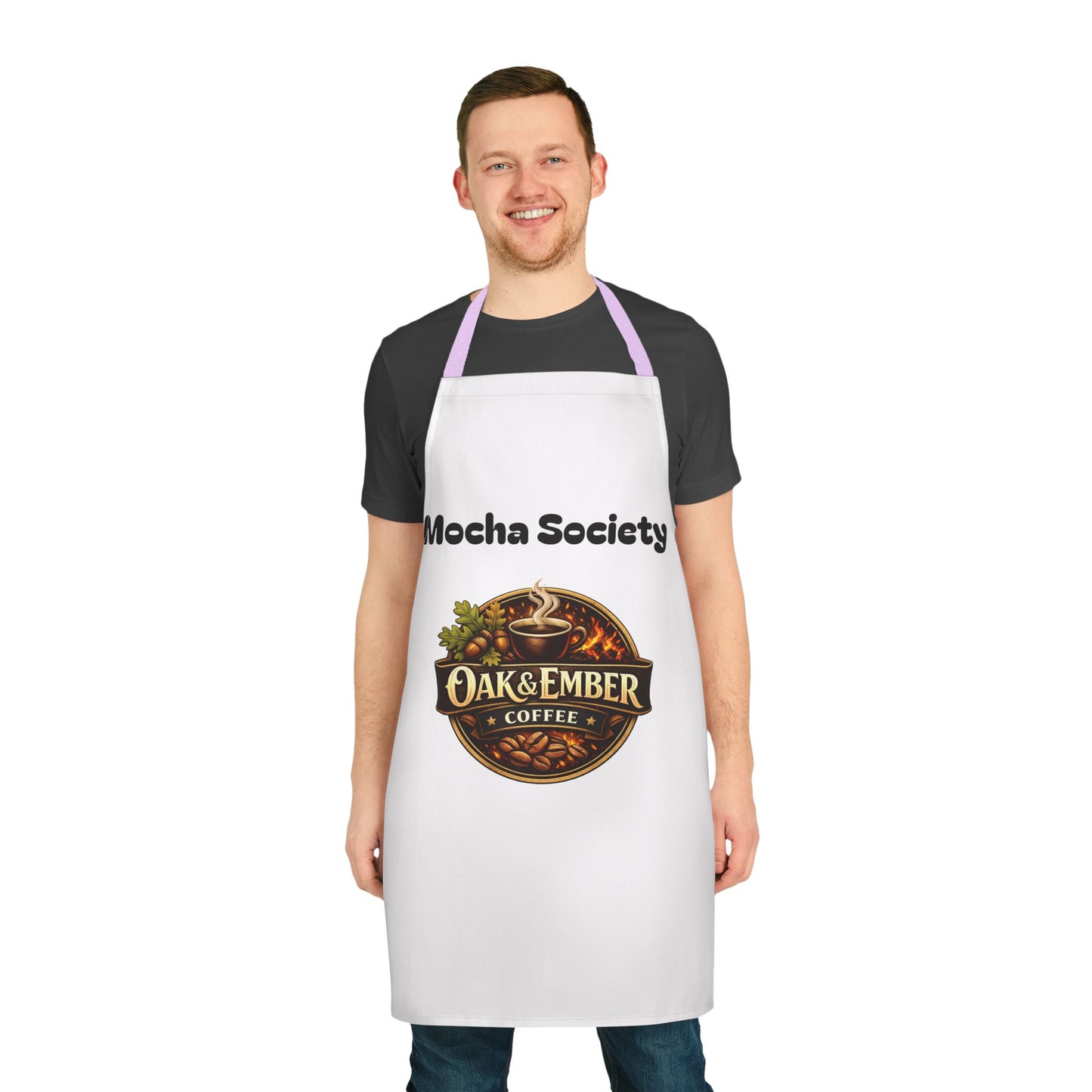 Oak & Ember Coffee 'Mocha Society' Barista Apron — Vintage Logo Kitchen & Café Apron