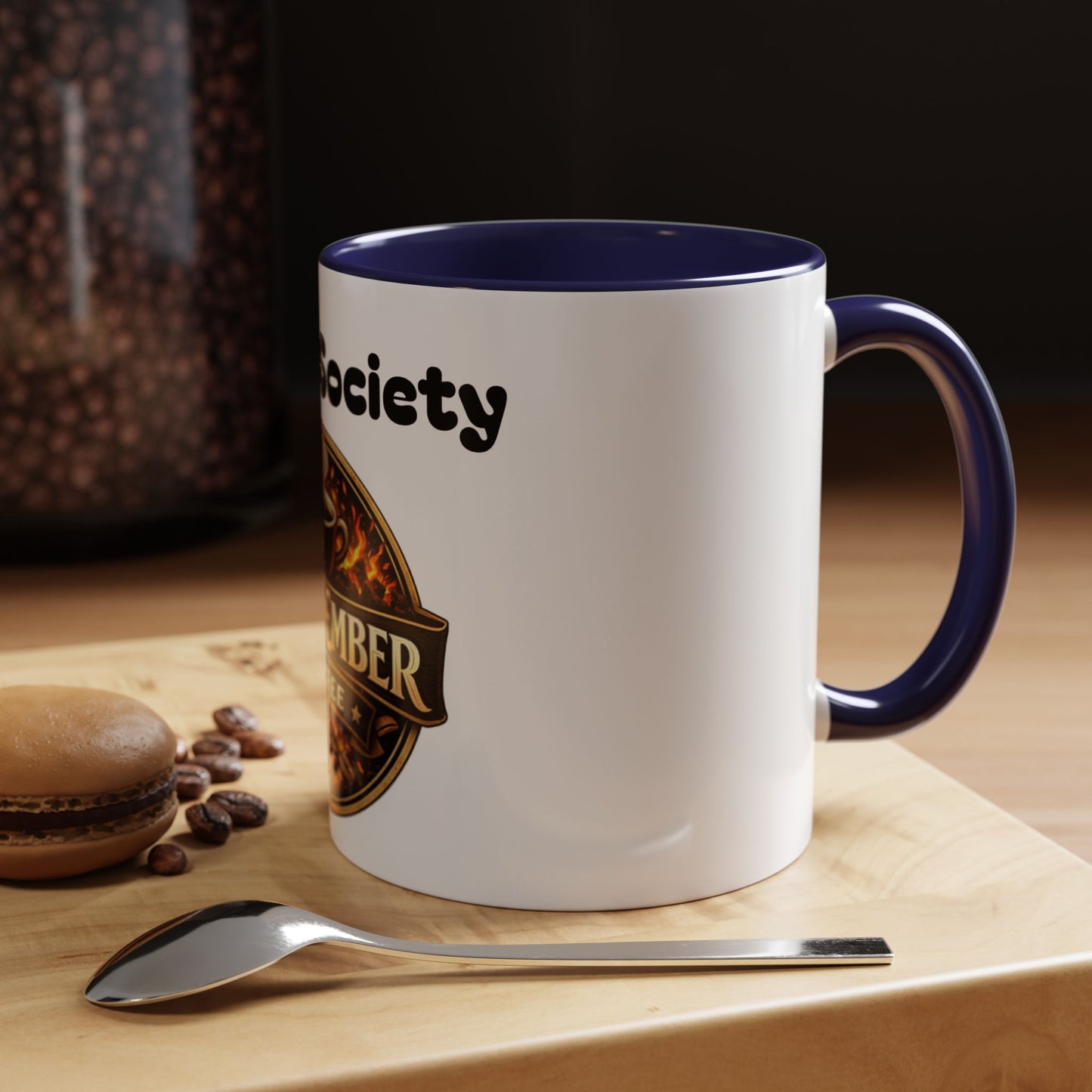 Oak & Ember Coffee Mug – "Mocha Society" Accent Ceramic Mug (11 oz)