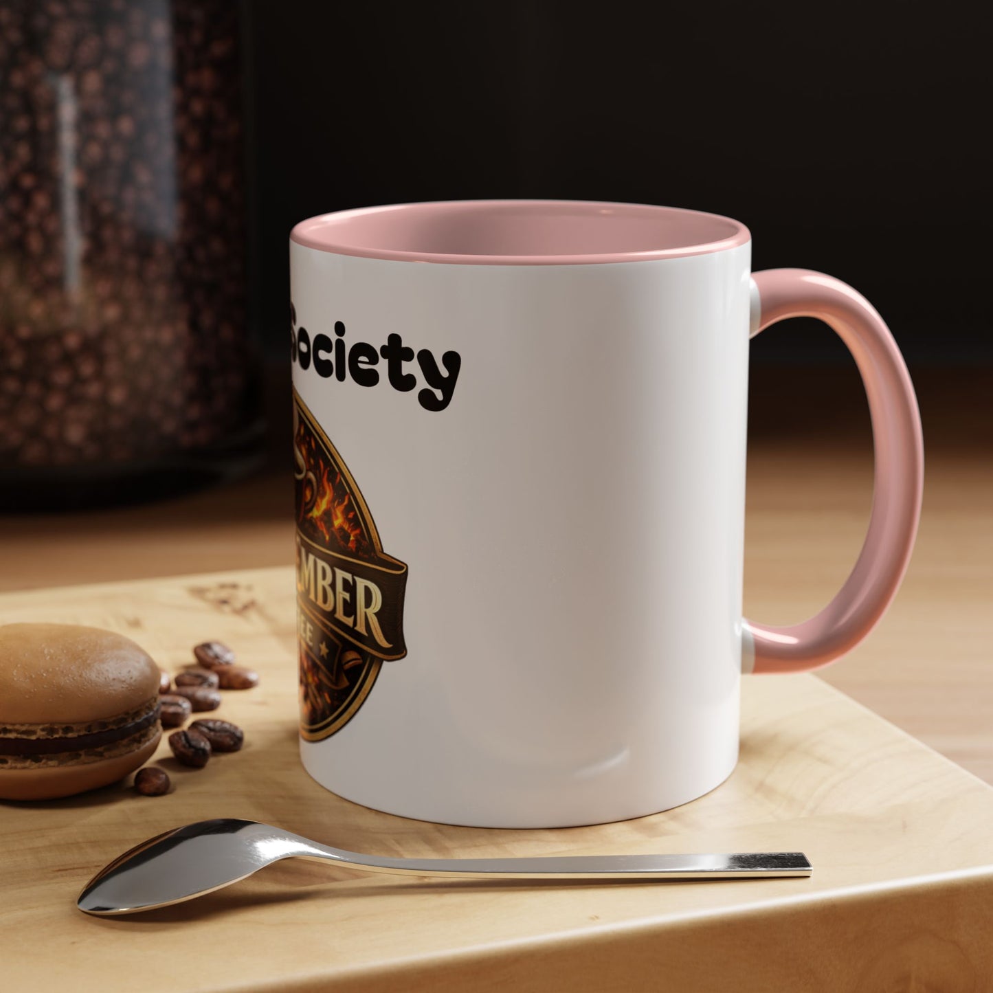 Oak & Ember Coffee Mug – "Mocha Society" Accent Ceramic Mug (11 oz)