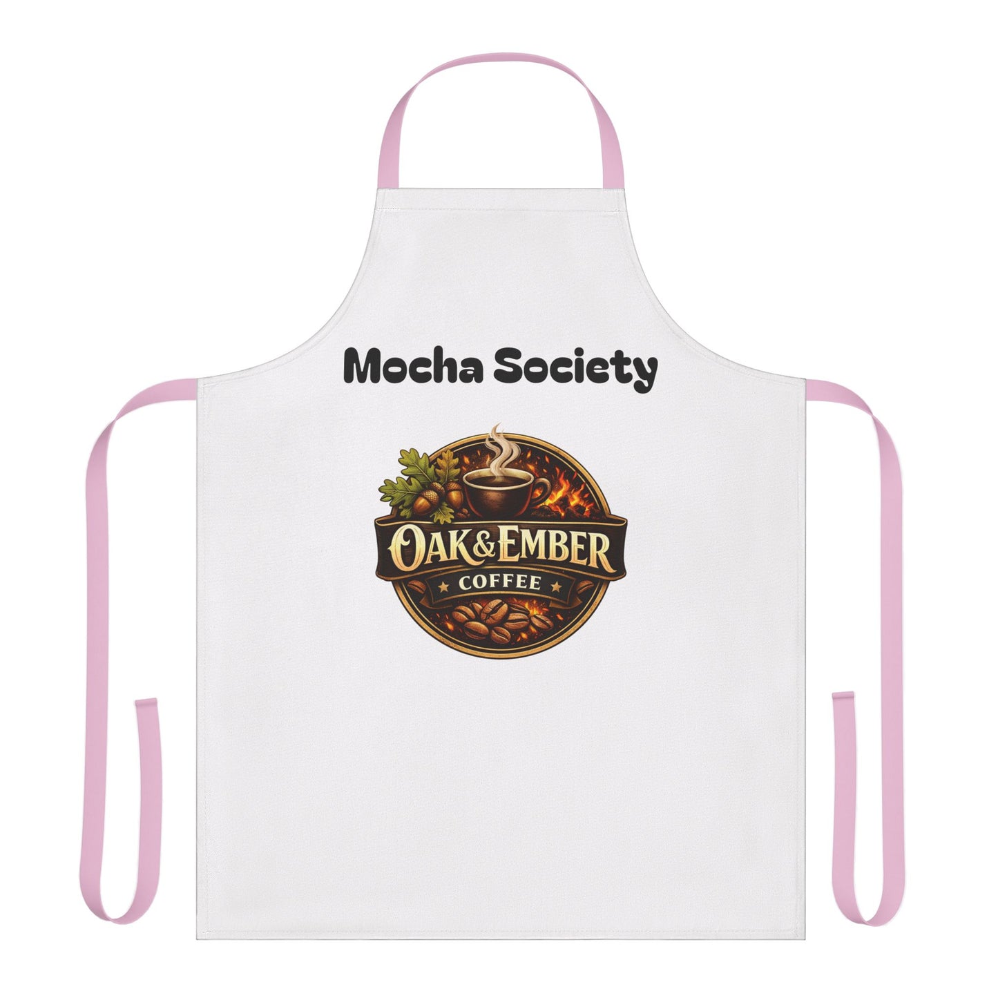 Oak & Ember Coffee 'Mocha Society' Barista Apron — Vintage Logo Kitchen & Café Apron