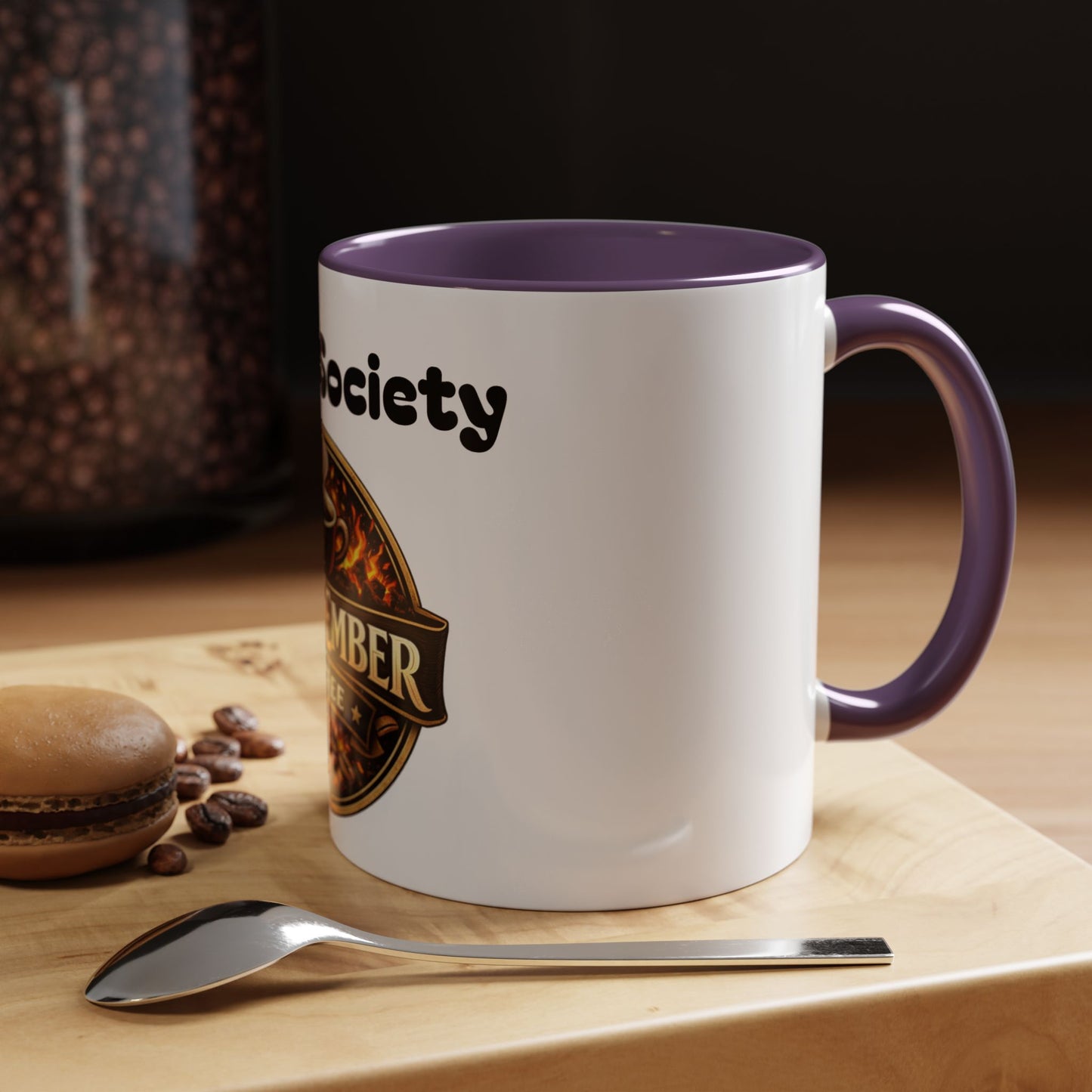 Oak & Ember Coffee Mug – "Mocha Society" Accent Ceramic Mug (11 oz)