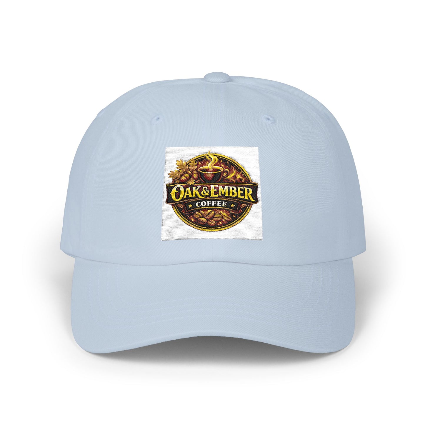 Oak & Ember Coffee 'Mocha Society' Dad Cap — Embroidered Vintage Logo Hat
