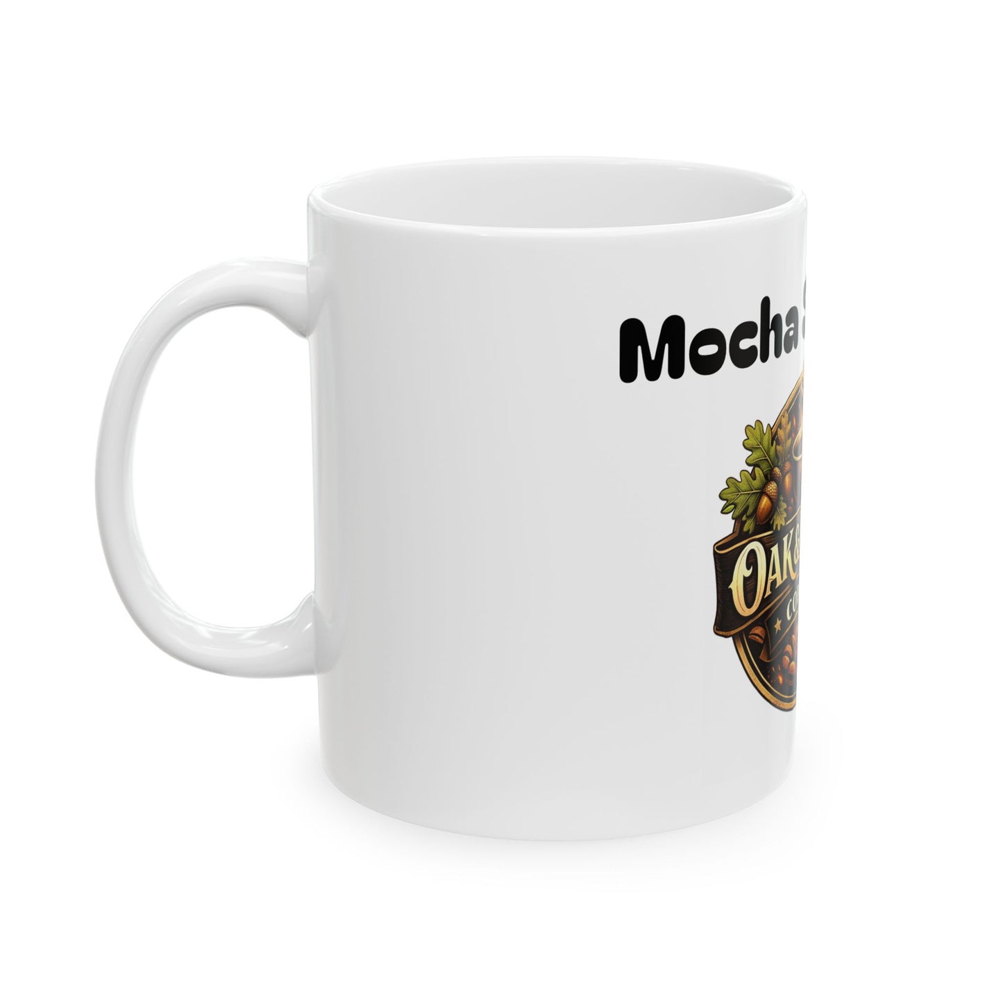 Oak & Ember Coffee 'Mocha Society' Ceramic Mug — Rustic Logo (11oz)