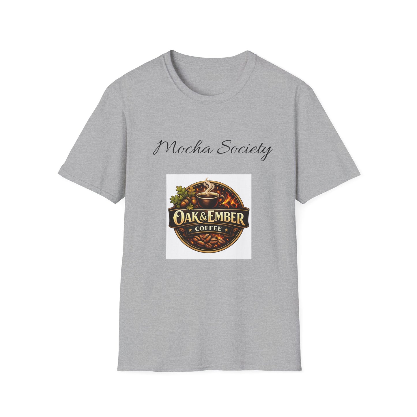 Oak & Ember Coffee 'Mocha Society' Logo Tee — Unisex Cotton T-Shirt