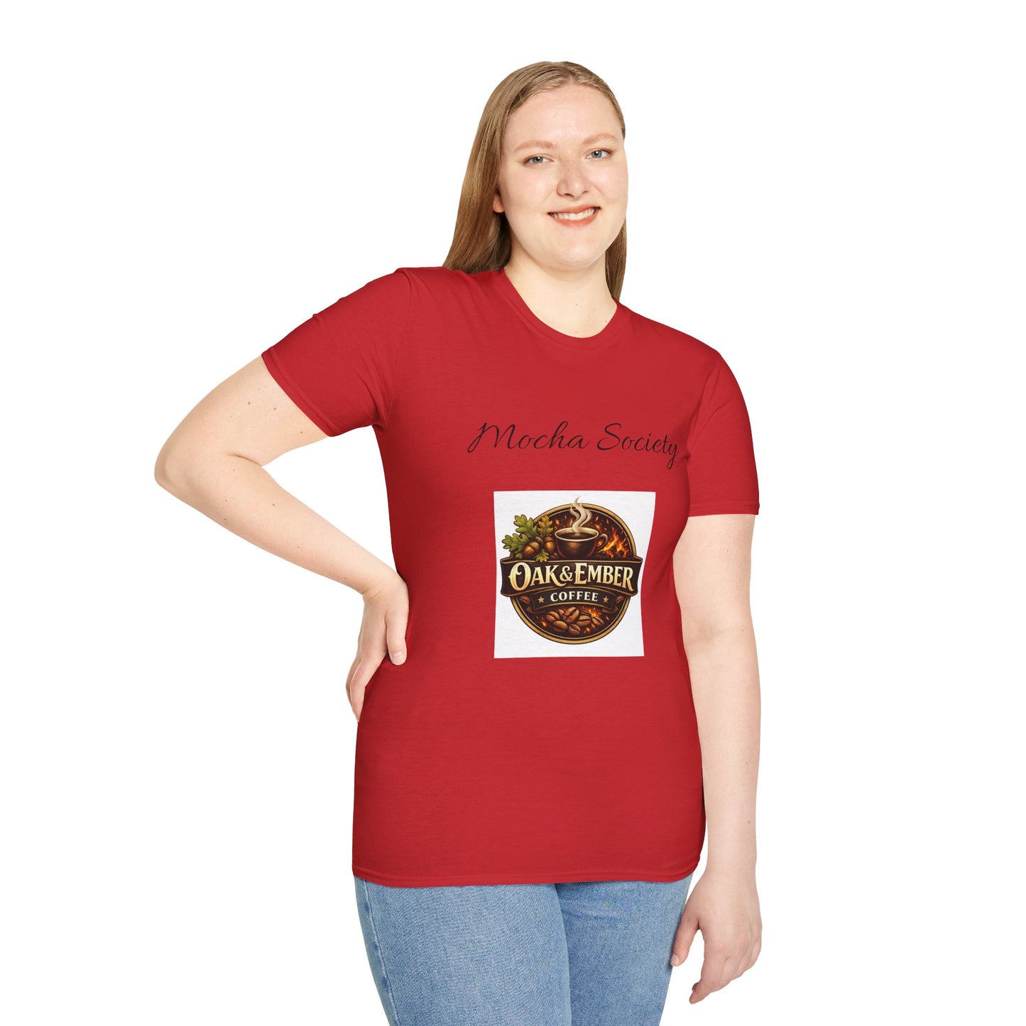 Oak & Ember Coffee 'Mocha Society' Logo Tee — Unisex Cotton T-Shirt