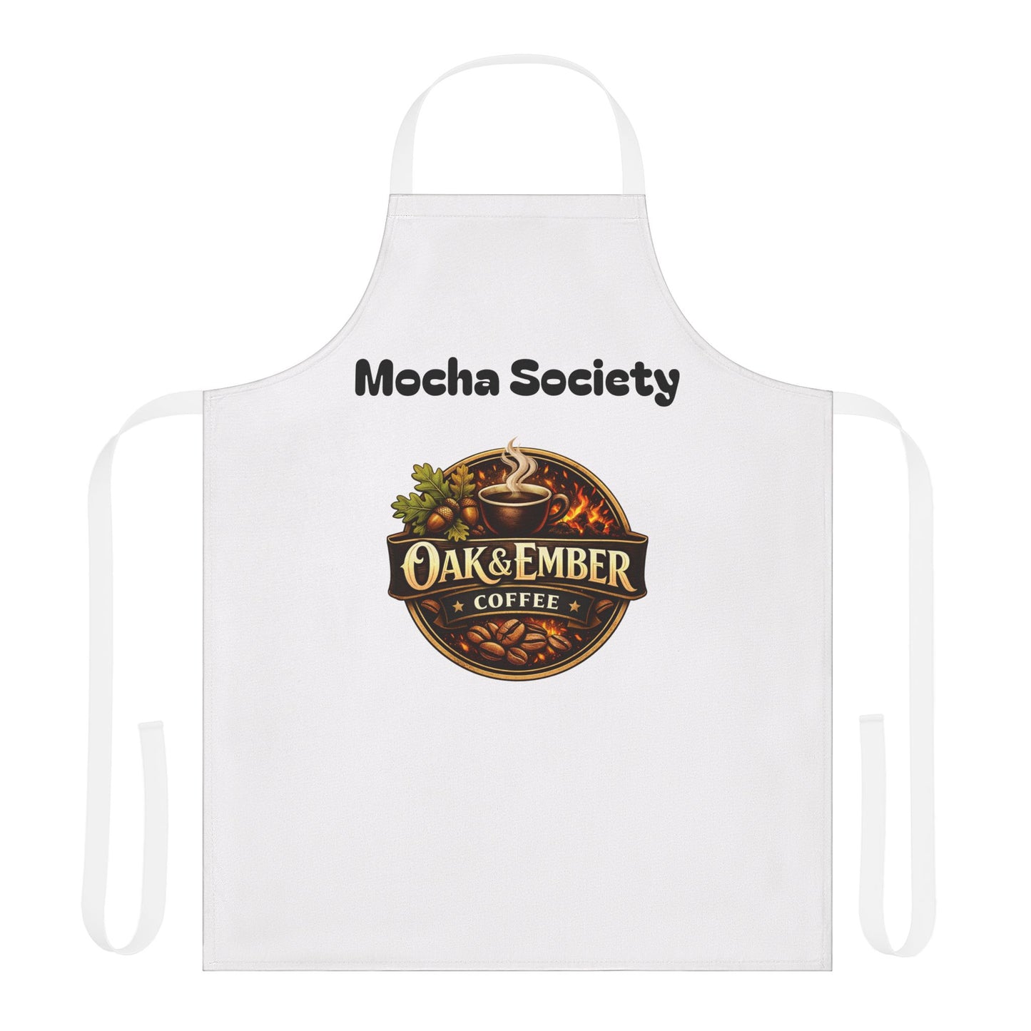 Oak & Ember Coffee 'Mocha Society' Barista Apron — Vintage Logo Kitchen & Café Apron