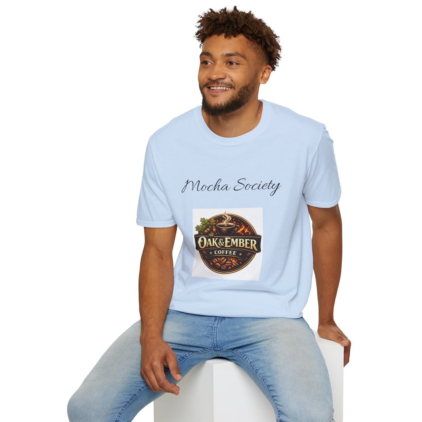 Oak & Ember Coffee 'Mocha Society' Logo Tee — Unisex Cotton T-Shirt