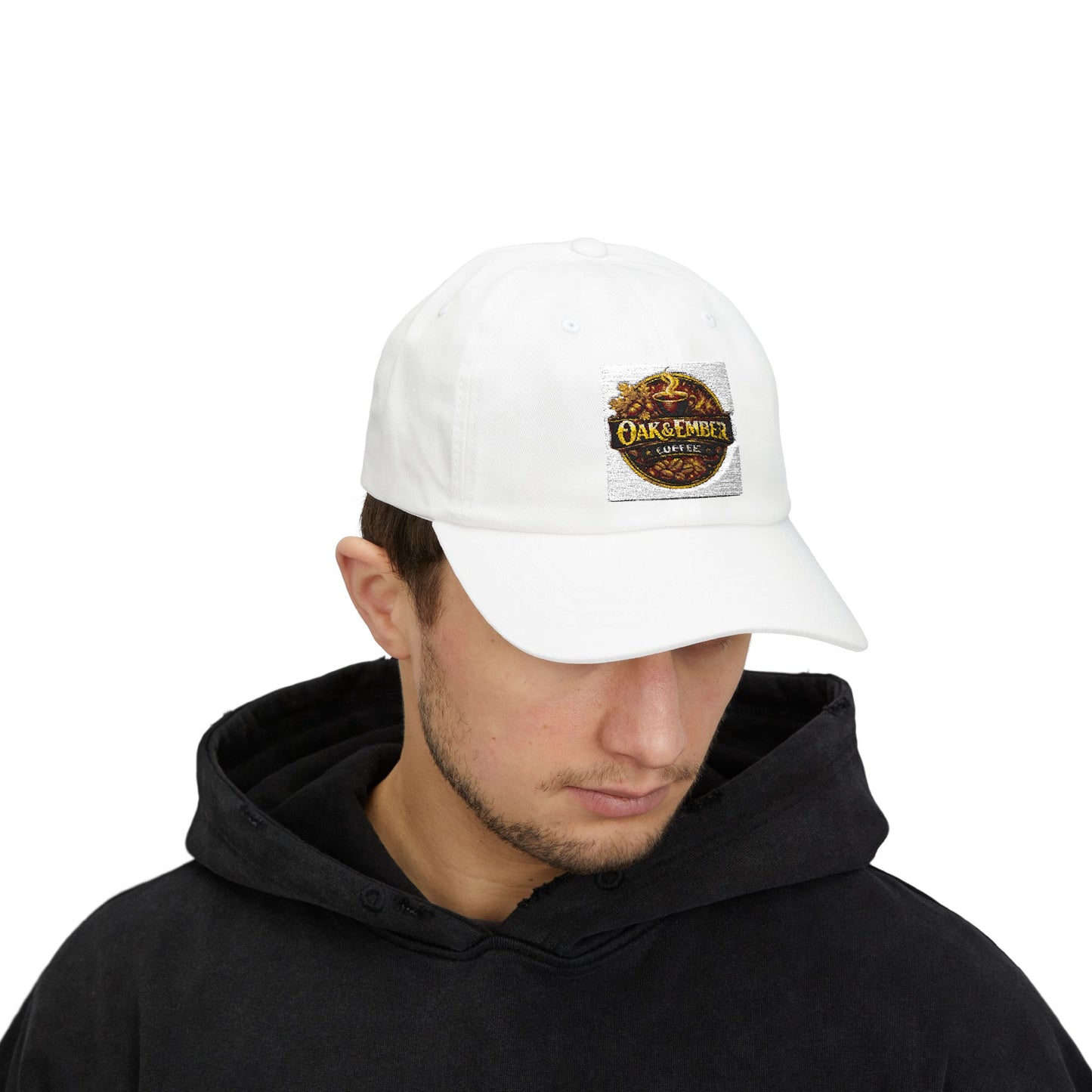 Oak & Ember Coffee 'Mocha Society' Dad Cap — Embroidered Vintage Logo Hat
