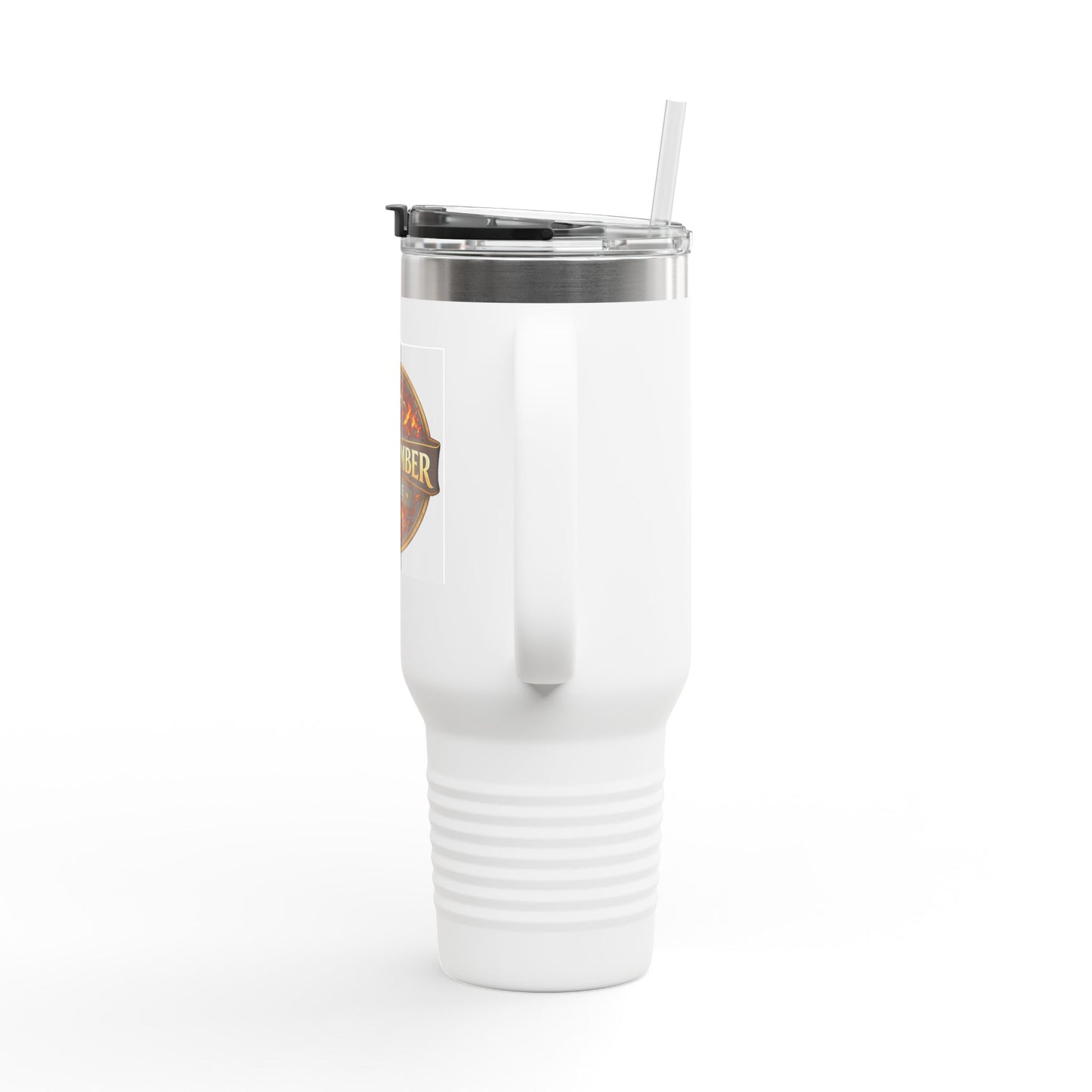 Oak & Ember Coffee 'Mocha Society' Insulated Travel Tumbler — Stainless Steel (40oz)