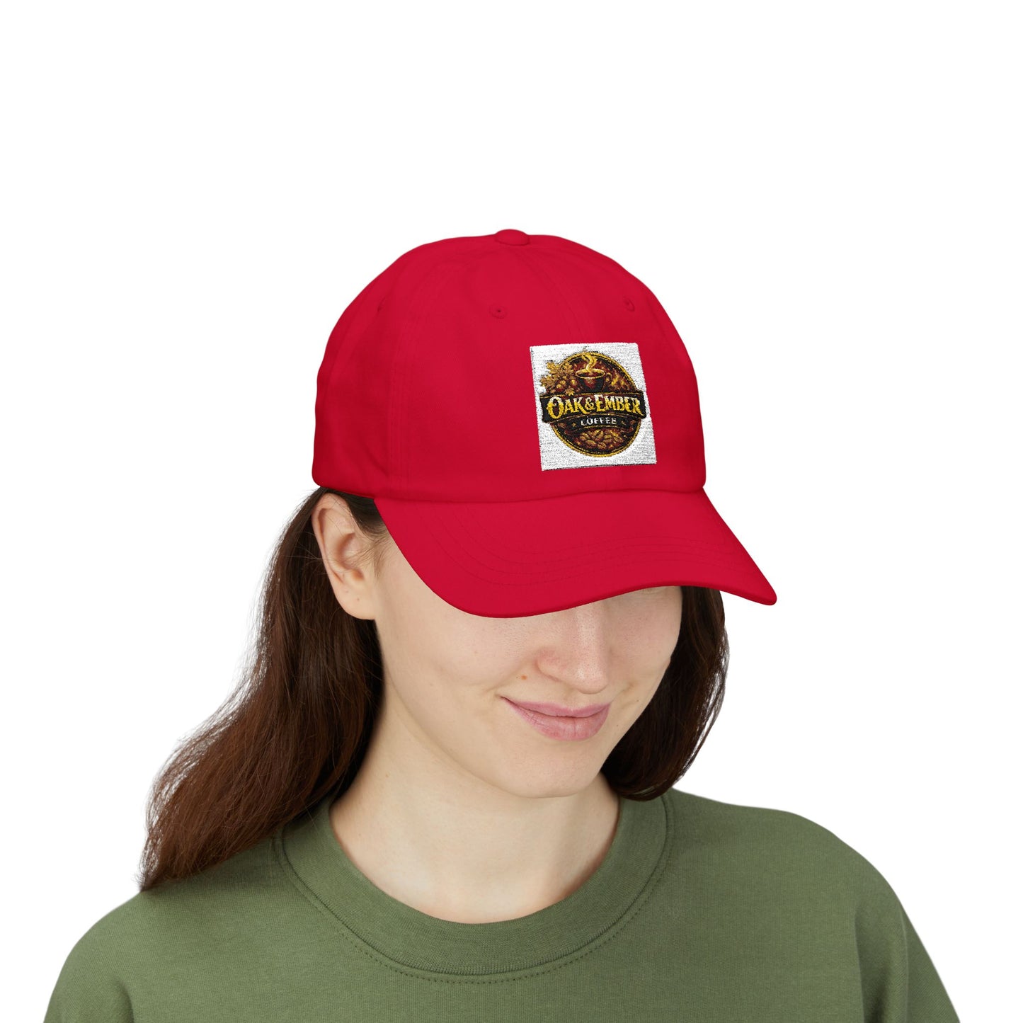 Oak & Ember Coffee 'Mocha Society' Dad Cap — Embroidered Vintage Logo Hat