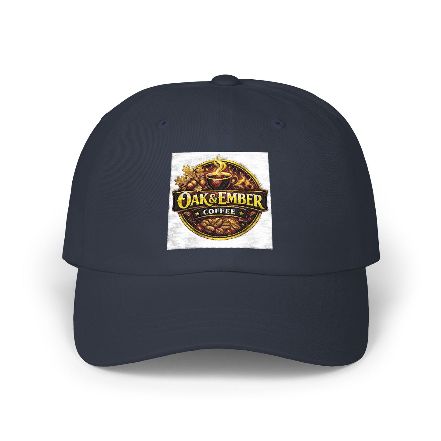 Oak & Ember Coffee 'Mocha Society' Dad Cap — Embroidered Vintage Logo Hat