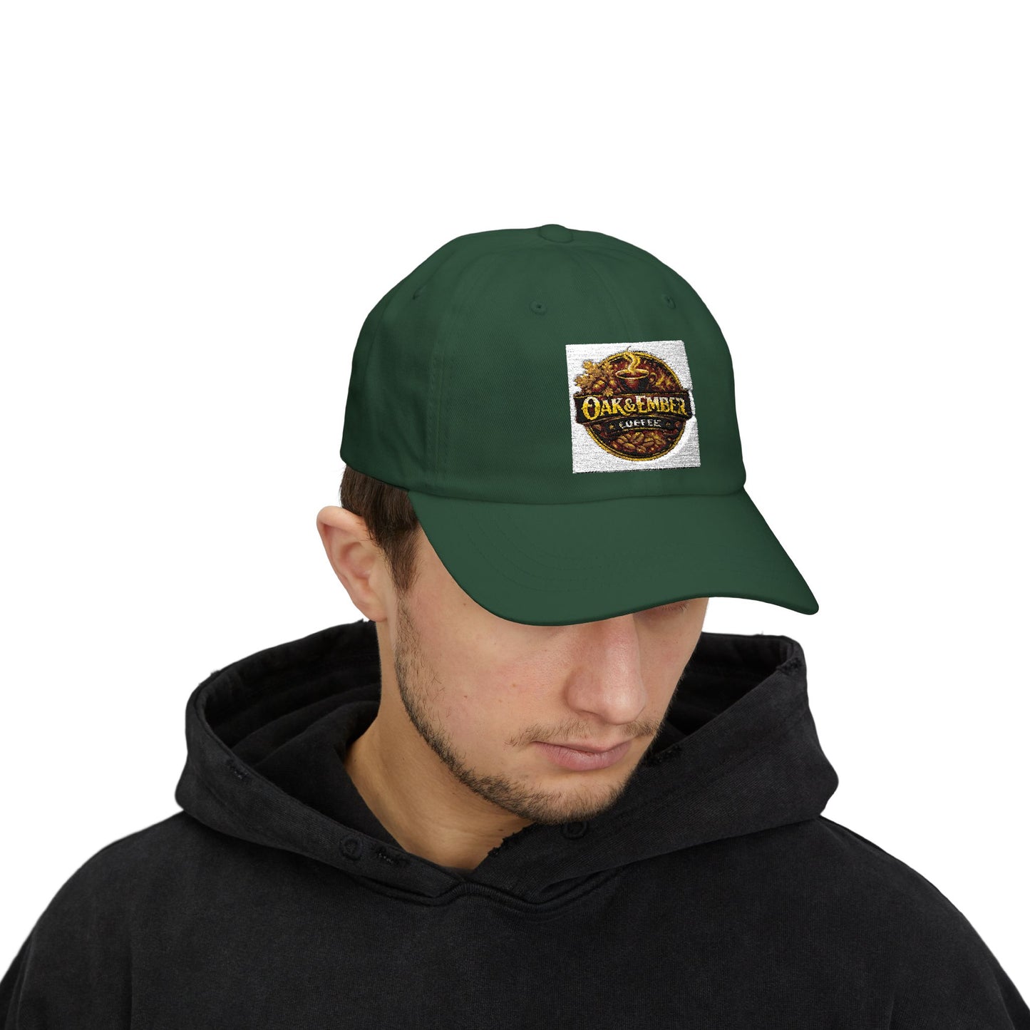 Oak & Ember Coffee 'Mocha Society' Dad Cap — Embroidered Vintage Logo Hat